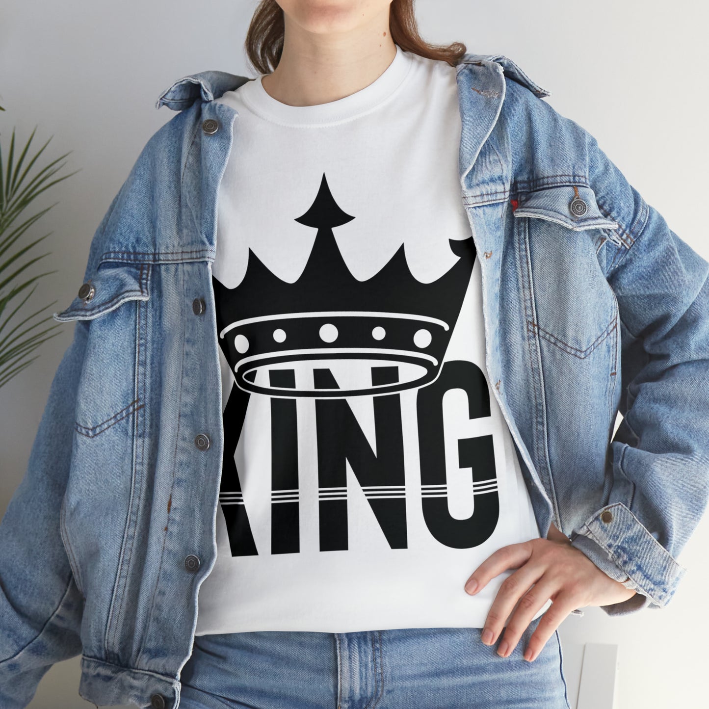 King (Vinyl Cut-1 Color) Unisex Heavy Cotton Tee