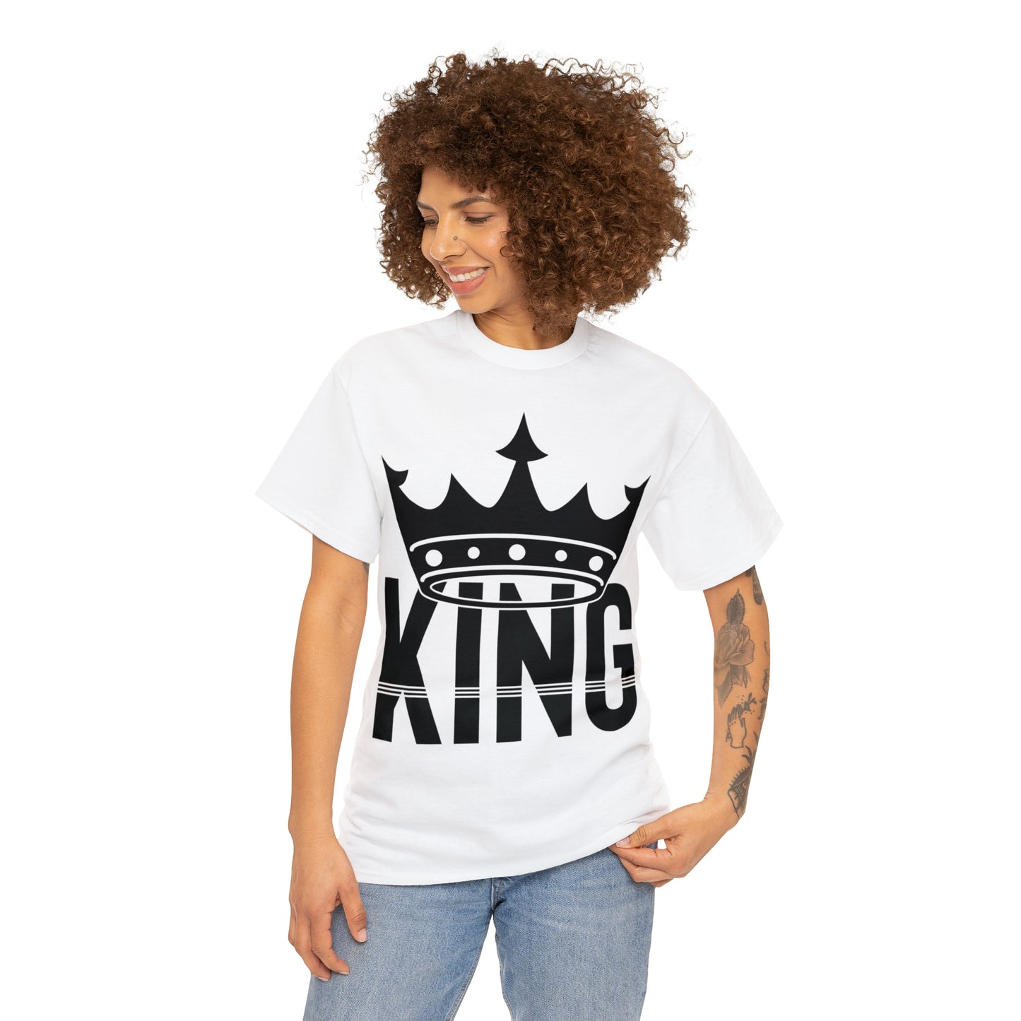 King (Vinyl Cut-1 Color) Unisex Heavy Cotton Tee
