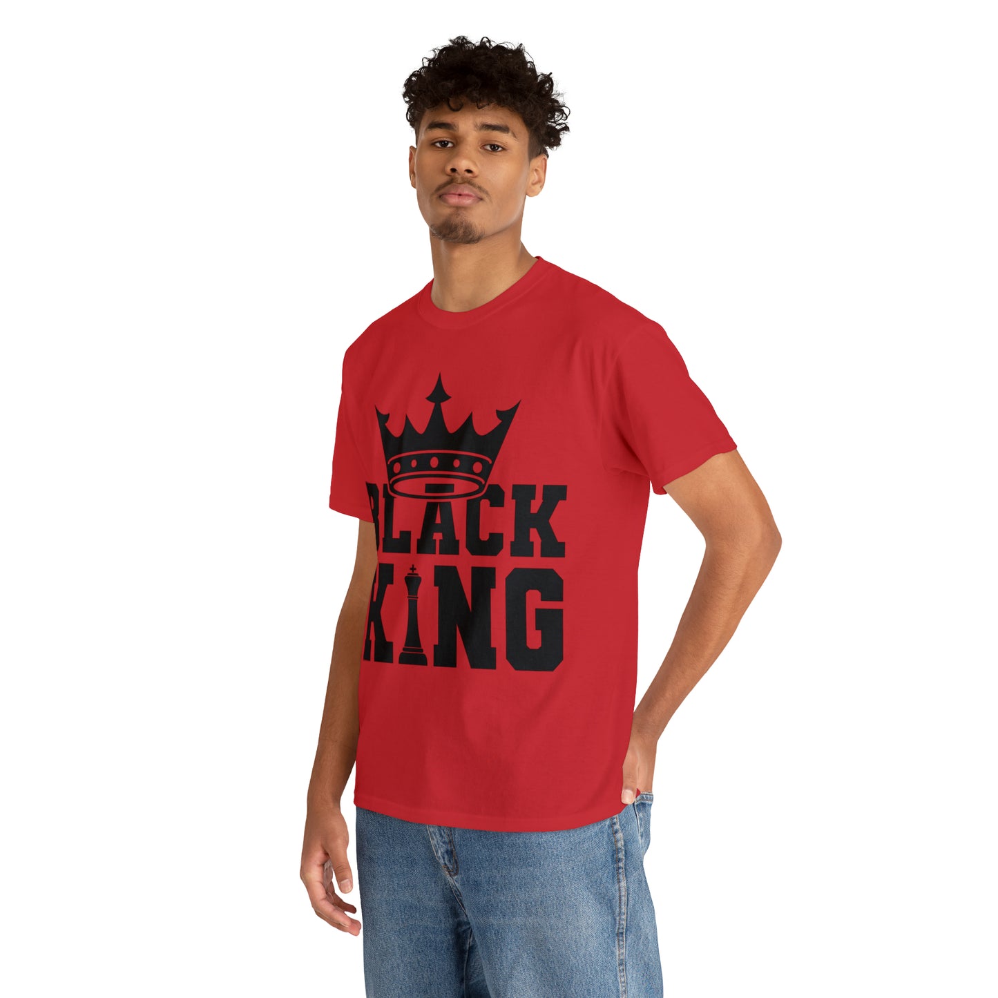 Black King DTF Print Unisex Heavy Cotton Tee
