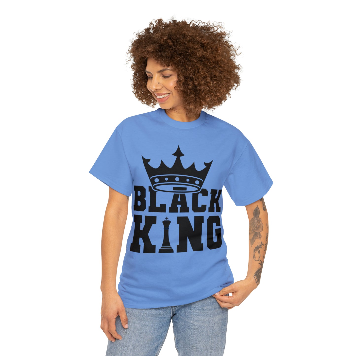 Black King DTF Print Unisex Heavy Cotton Tee