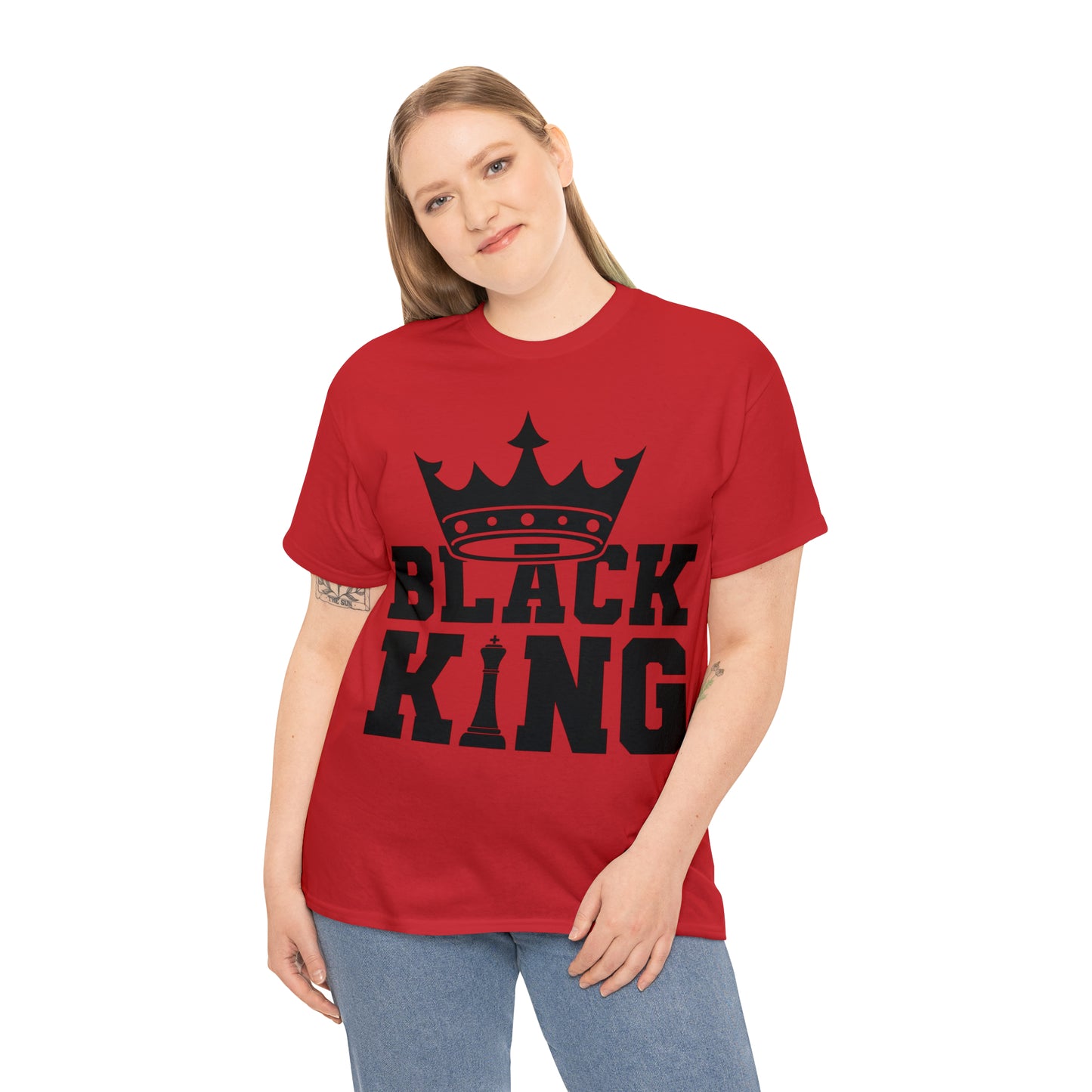 Black King DTF Print Unisex Heavy Cotton Tee