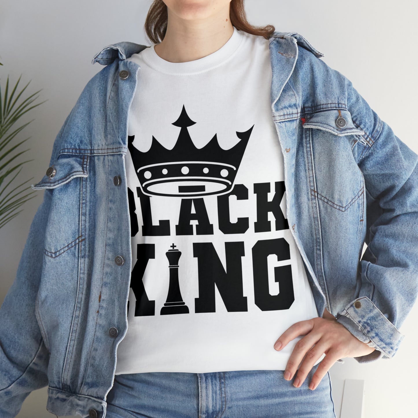 Black King DTF Print Unisex Heavy Cotton Tee