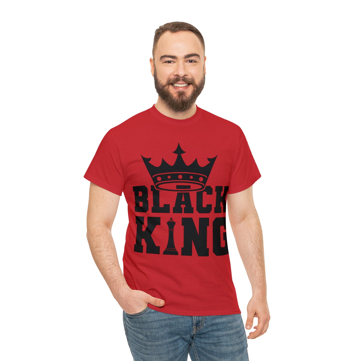 Black King DTF Print Unisex Heavy Cotton Tee