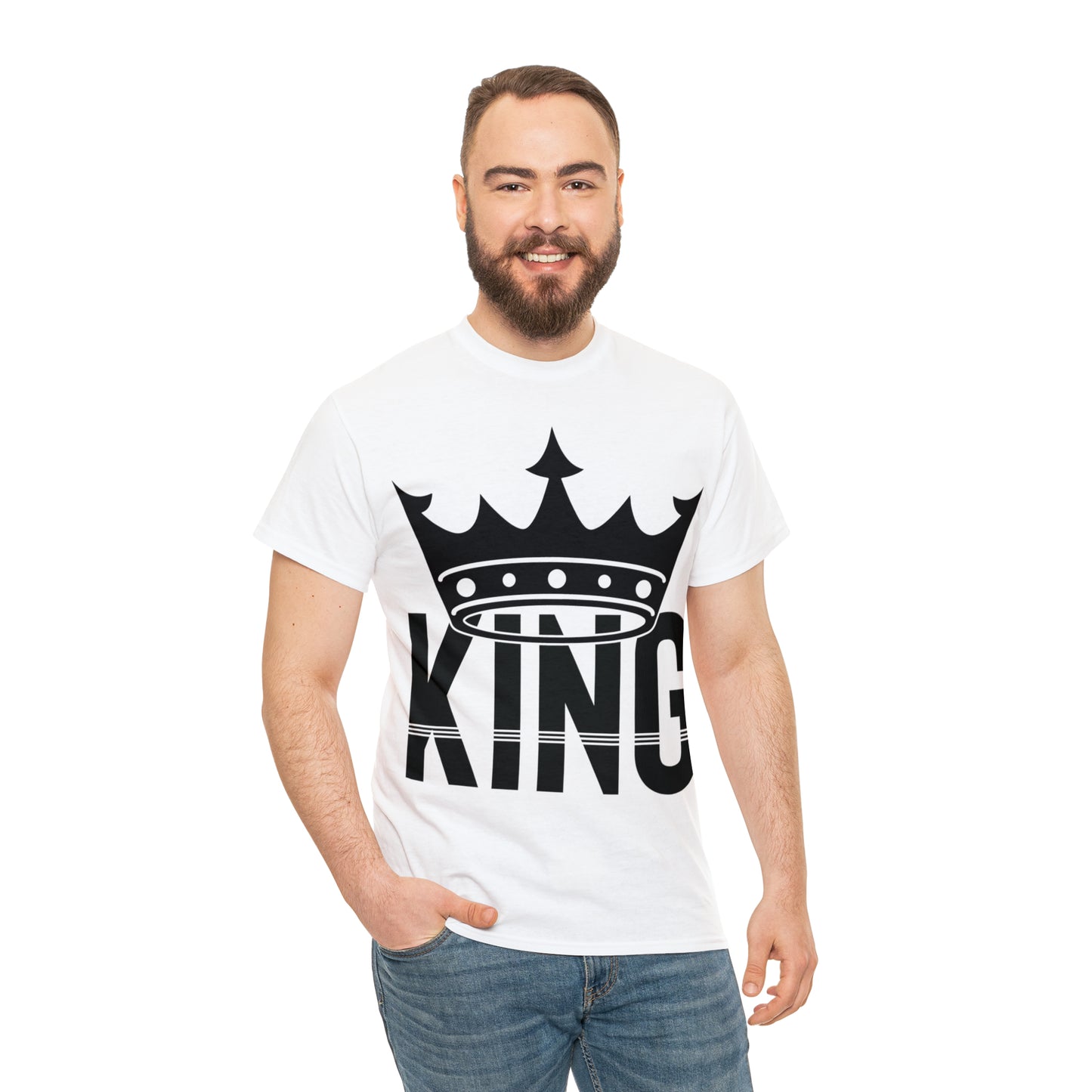 King (Vinyl Cut-1 Color) Unisex Heavy Cotton Tee