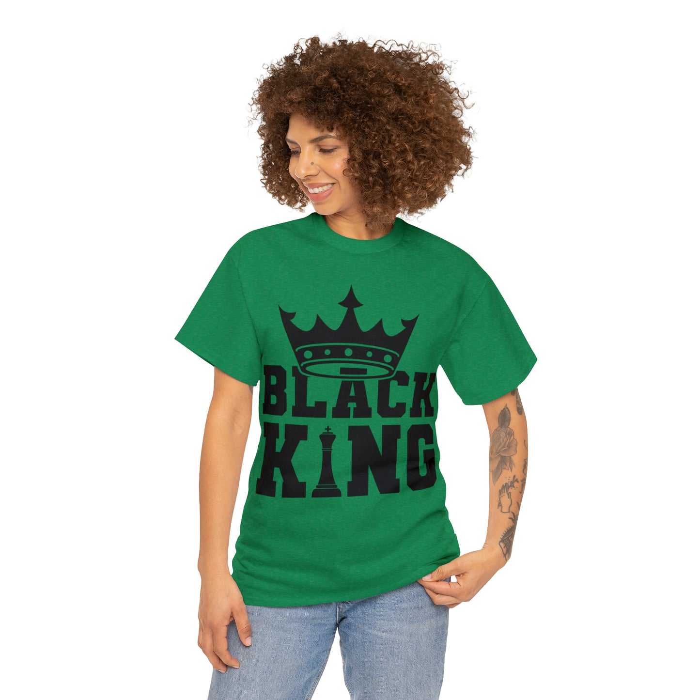 Black King DTF Print Unisex Heavy Cotton Tee