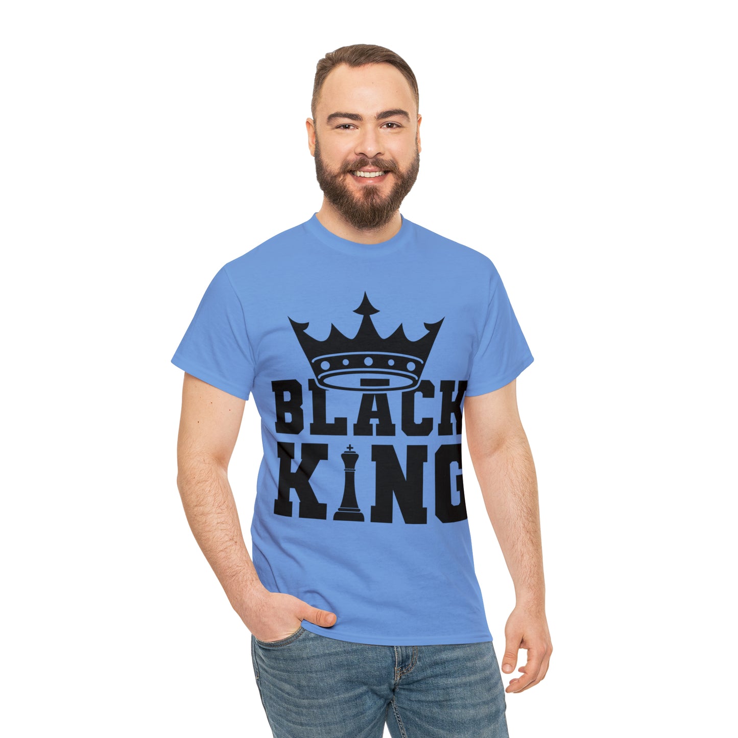 Black King DTF Print Unisex Heavy Cotton Tee