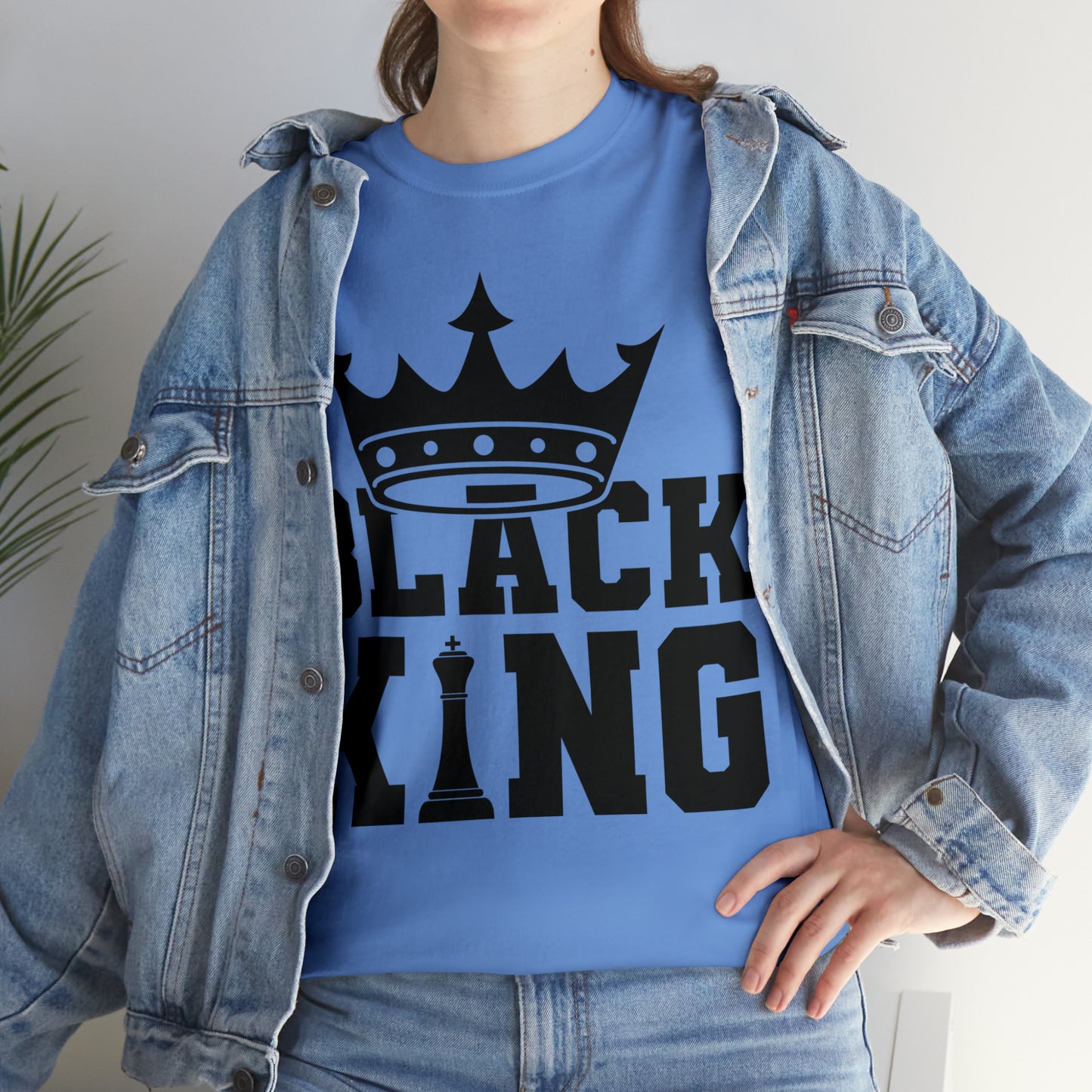 Black King DTF Print Unisex Heavy Cotton Tee