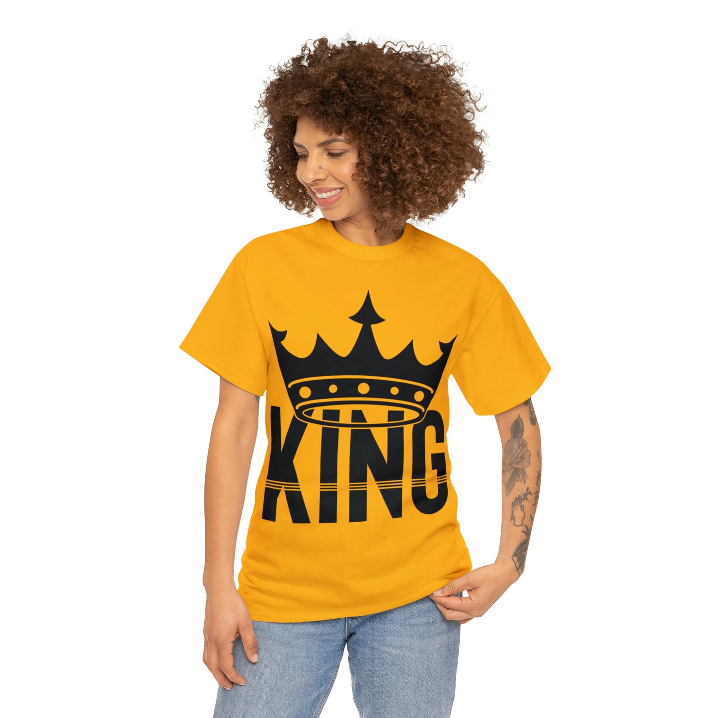 King (Vinyl Cut-1 Color) Unisex Heavy Cotton Tee
