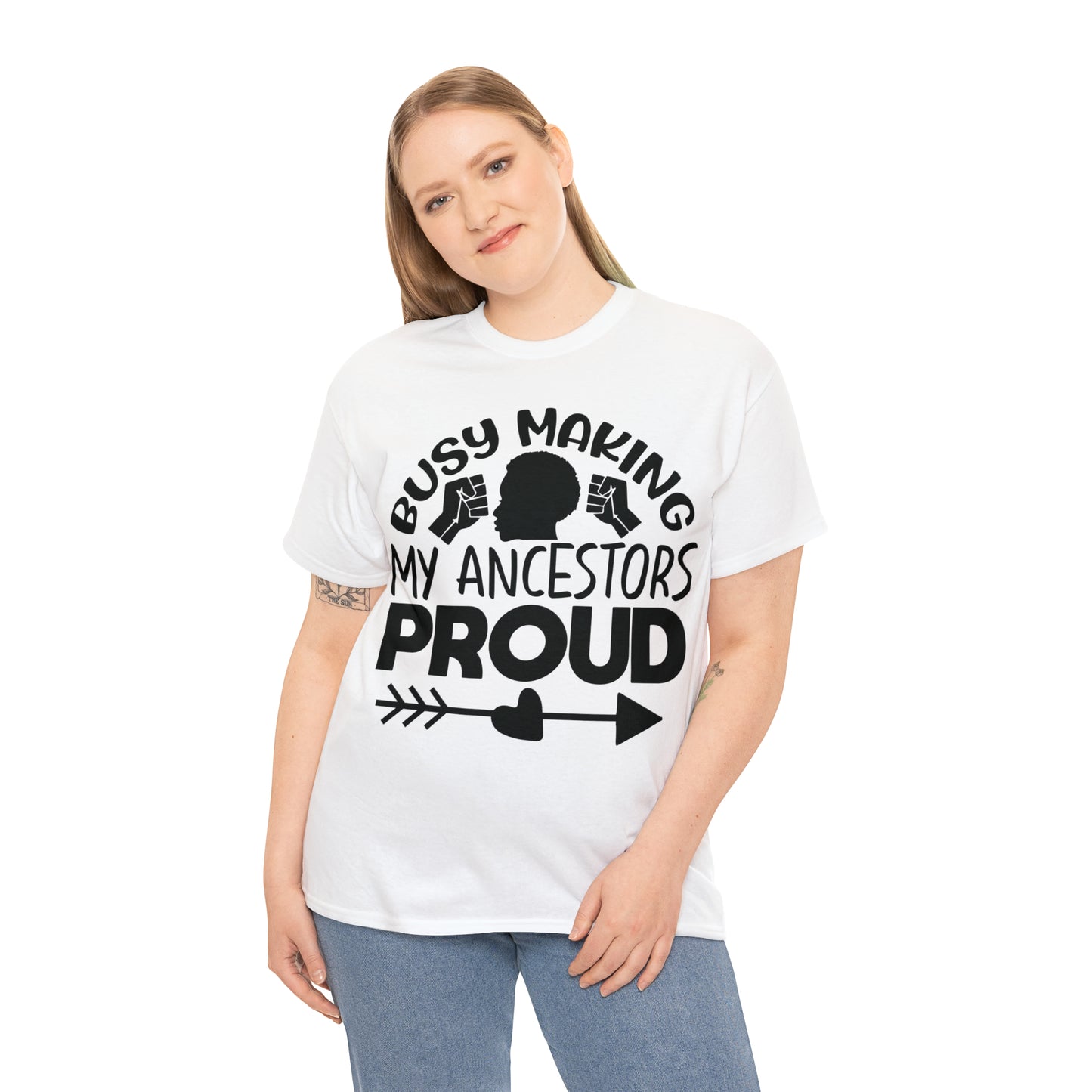 Busy (Vinyl Cut-1 Color) Unisex Heavy Cotton Tee