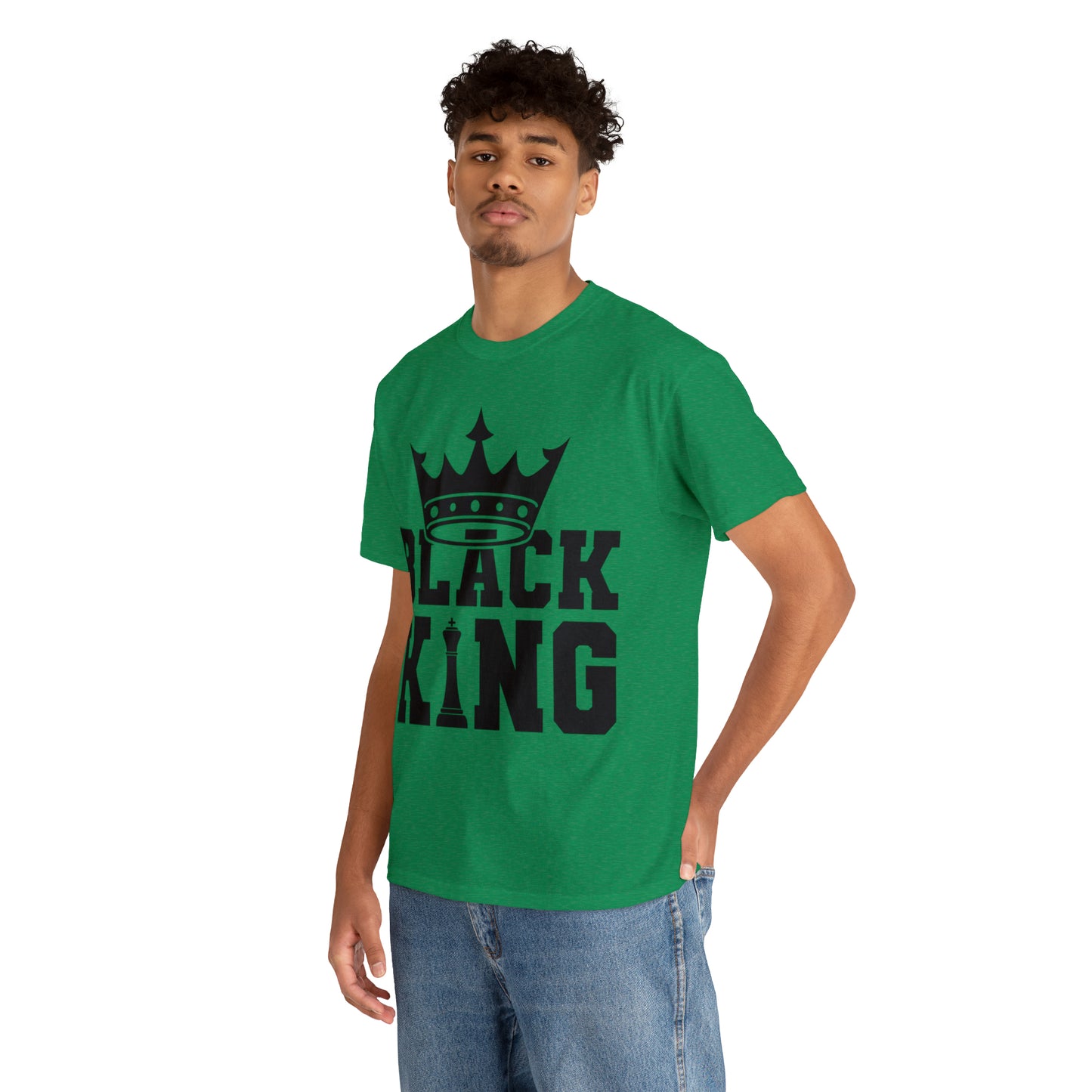 Black King DTF Print Unisex Heavy Cotton Tee