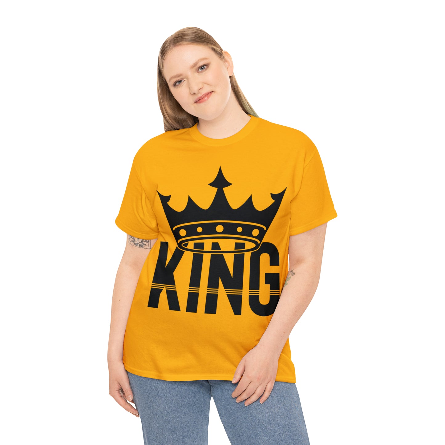 King (Vinyl Cut-1 Color) Unisex Heavy Cotton Tee