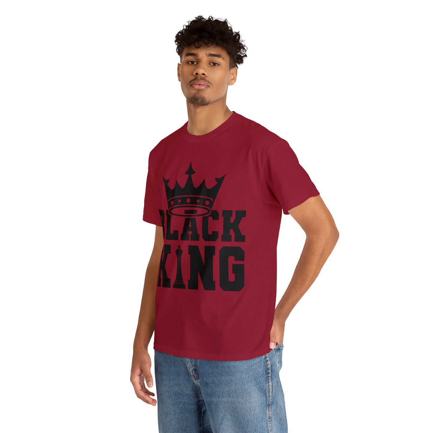 Black King DTF Print Unisex Heavy Cotton Tee