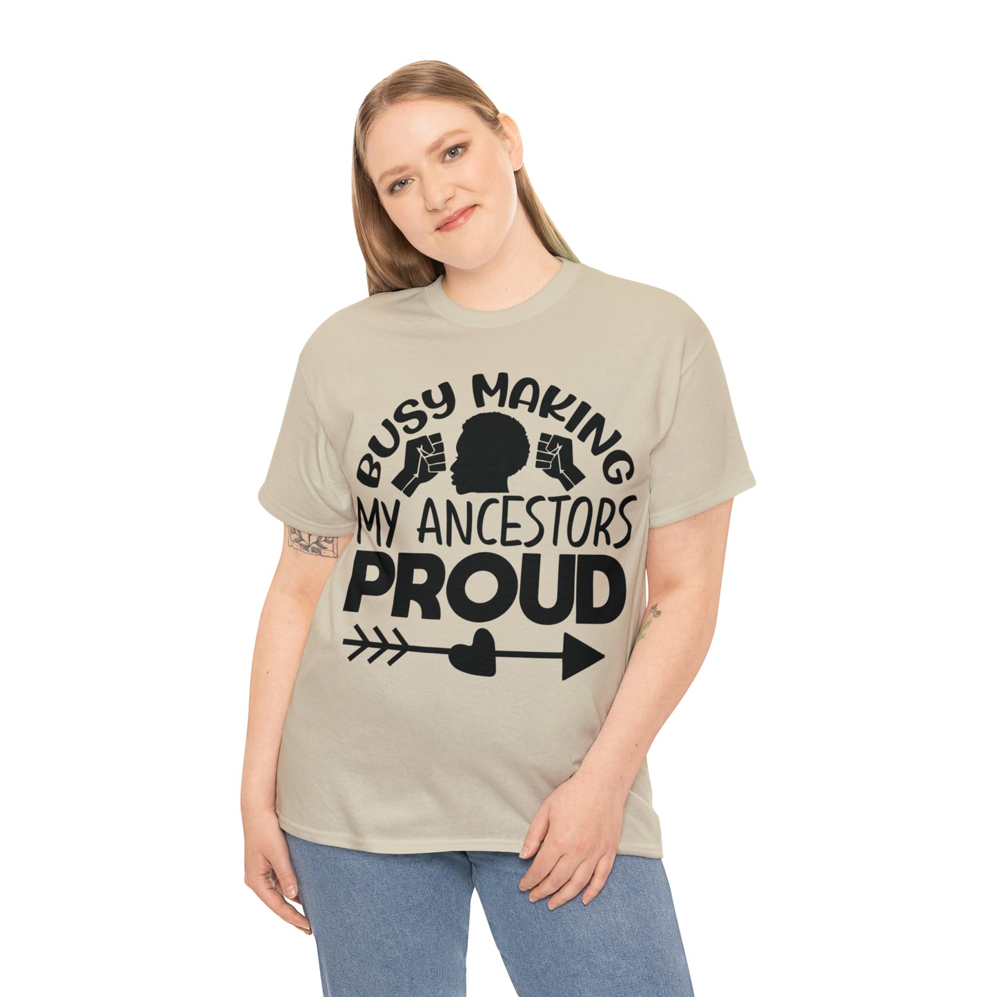 Busy (Vinyl Cut-1 Color) Unisex Heavy Cotton Tee