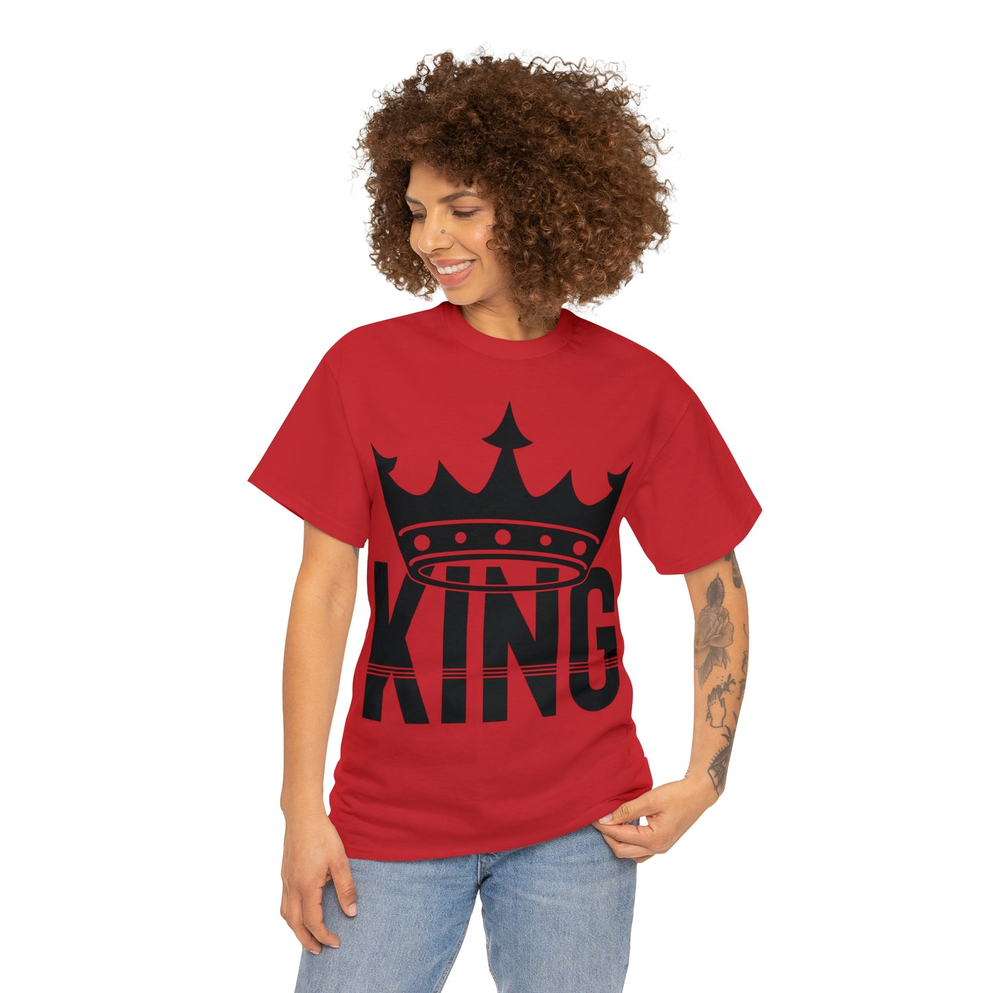 King (Vinyl Cut-1 Color) Unisex Heavy Cotton Tee