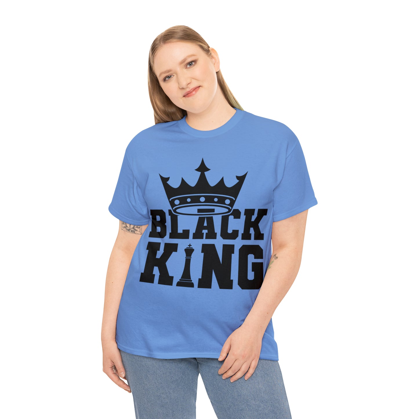 Black King DTF Print Unisex Heavy Cotton Tee
