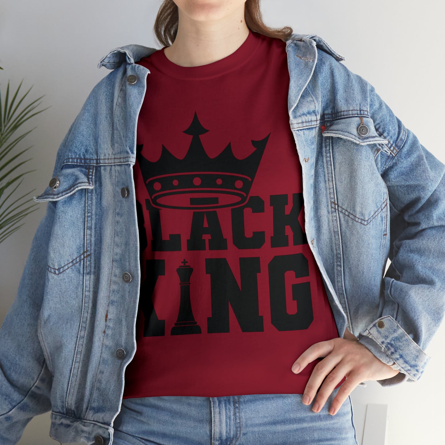 Black King DTF Print Unisex Heavy Cotton Tee