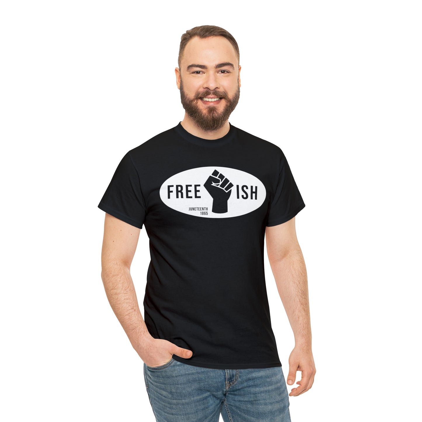 Free-Ish (Vinyl Cut-1 color) Unisex Heavy Cotton Tee