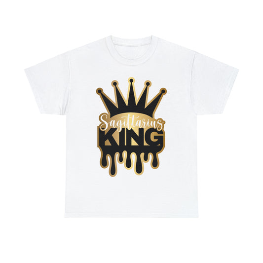 Sagittarius King DTF Print Unisex Heavy Cotton Tee