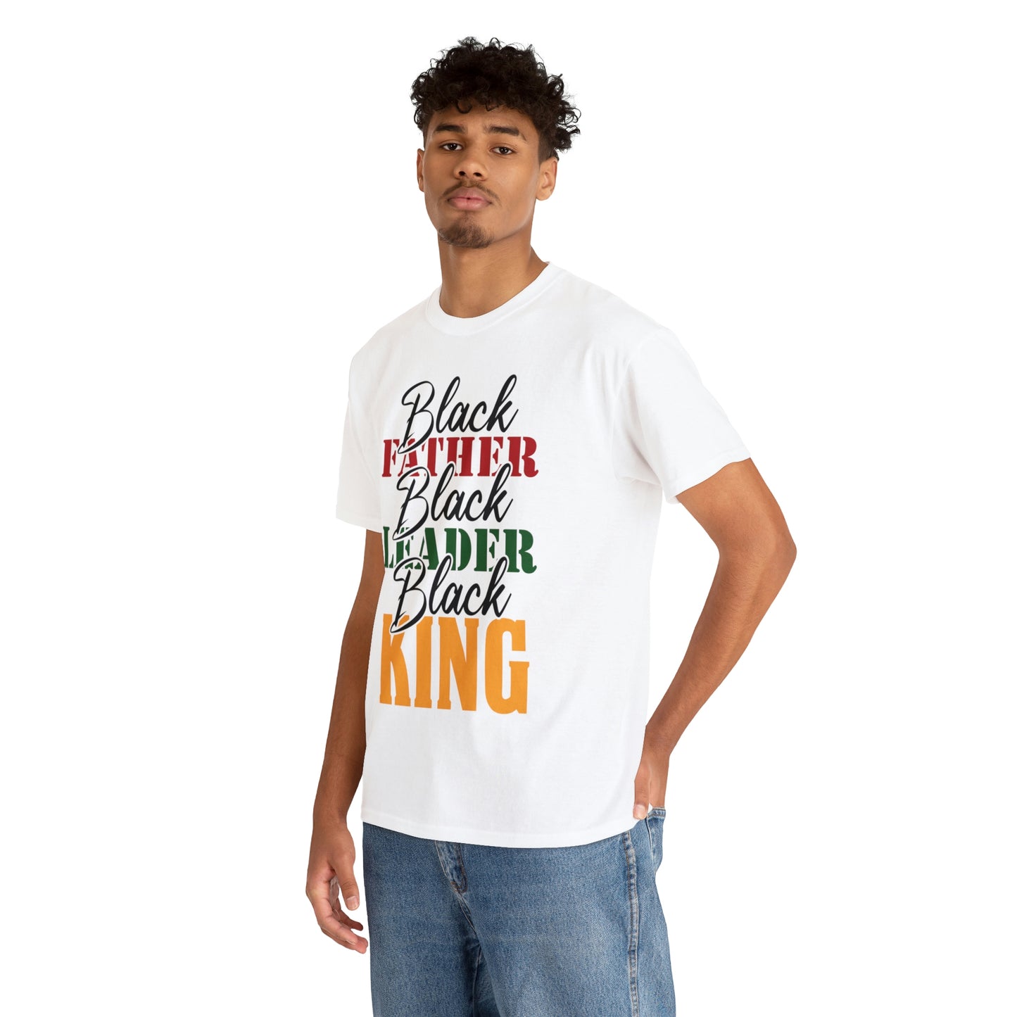Black Father Script Unisex Heavy Cotton Tee