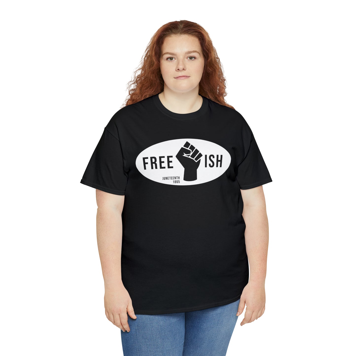Free-Ish (Vinyl Cut-1 color) Unisex Heavy Cotton Tee