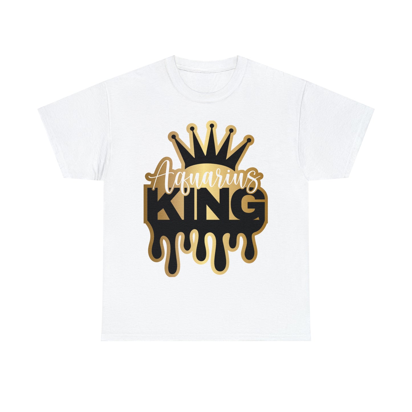 Aquarius King (Vinyl Cut-Specialty Foil) Print Unisex Heavy Cotton Tee