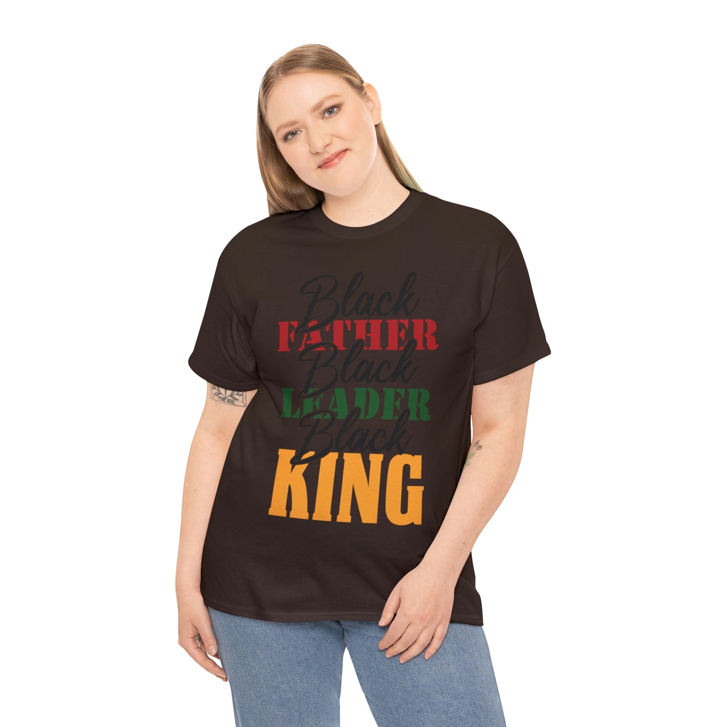 Black Father Script Unisex Heavy Cotton Tee