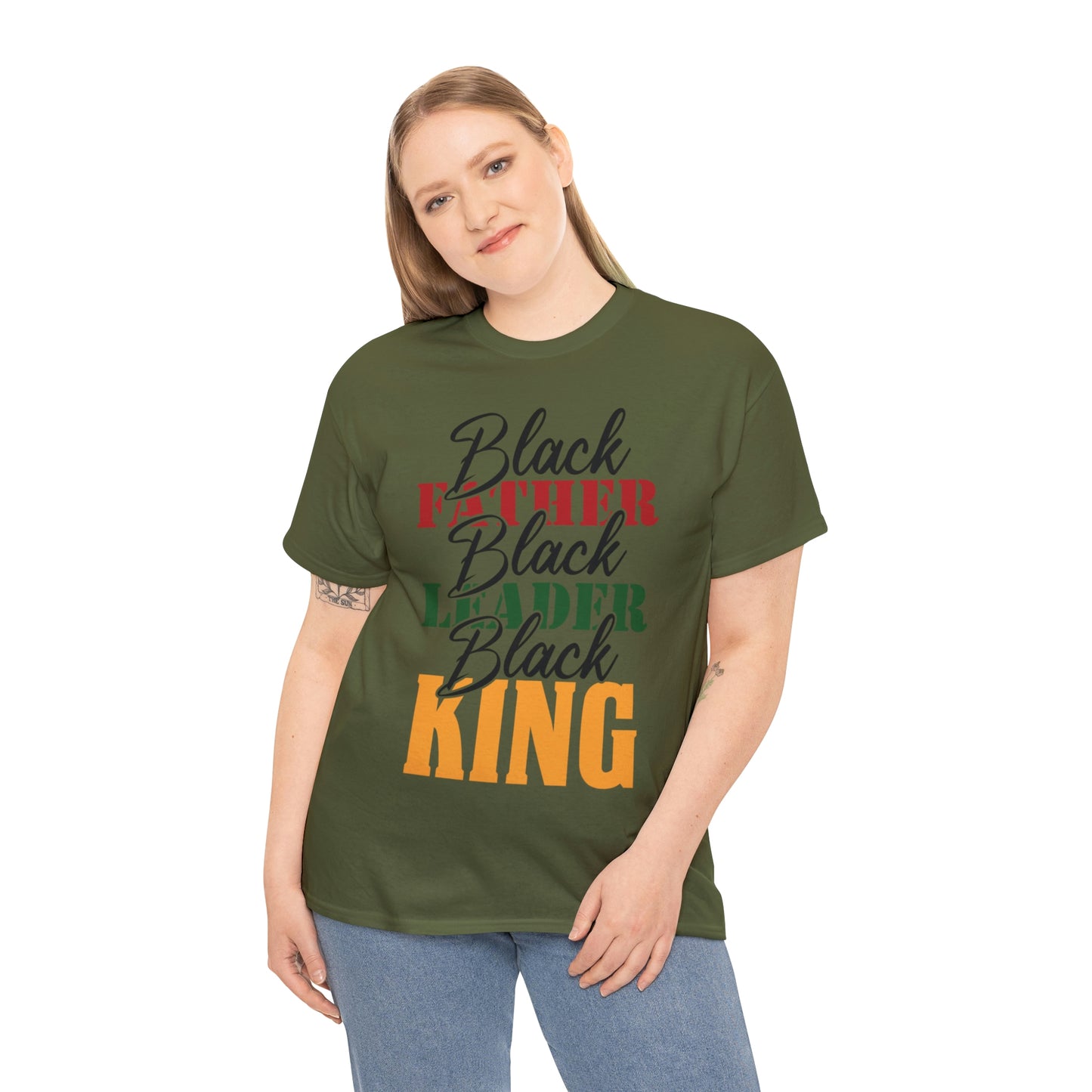Black Father Script Unisex Heavy Cotton Tee