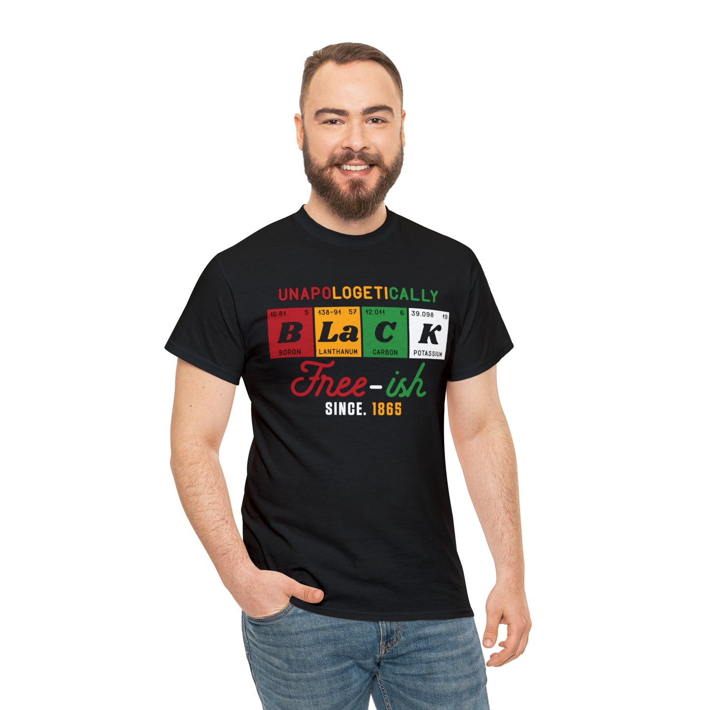 Black-DTF Print Unisex Heavy Cotton Tee