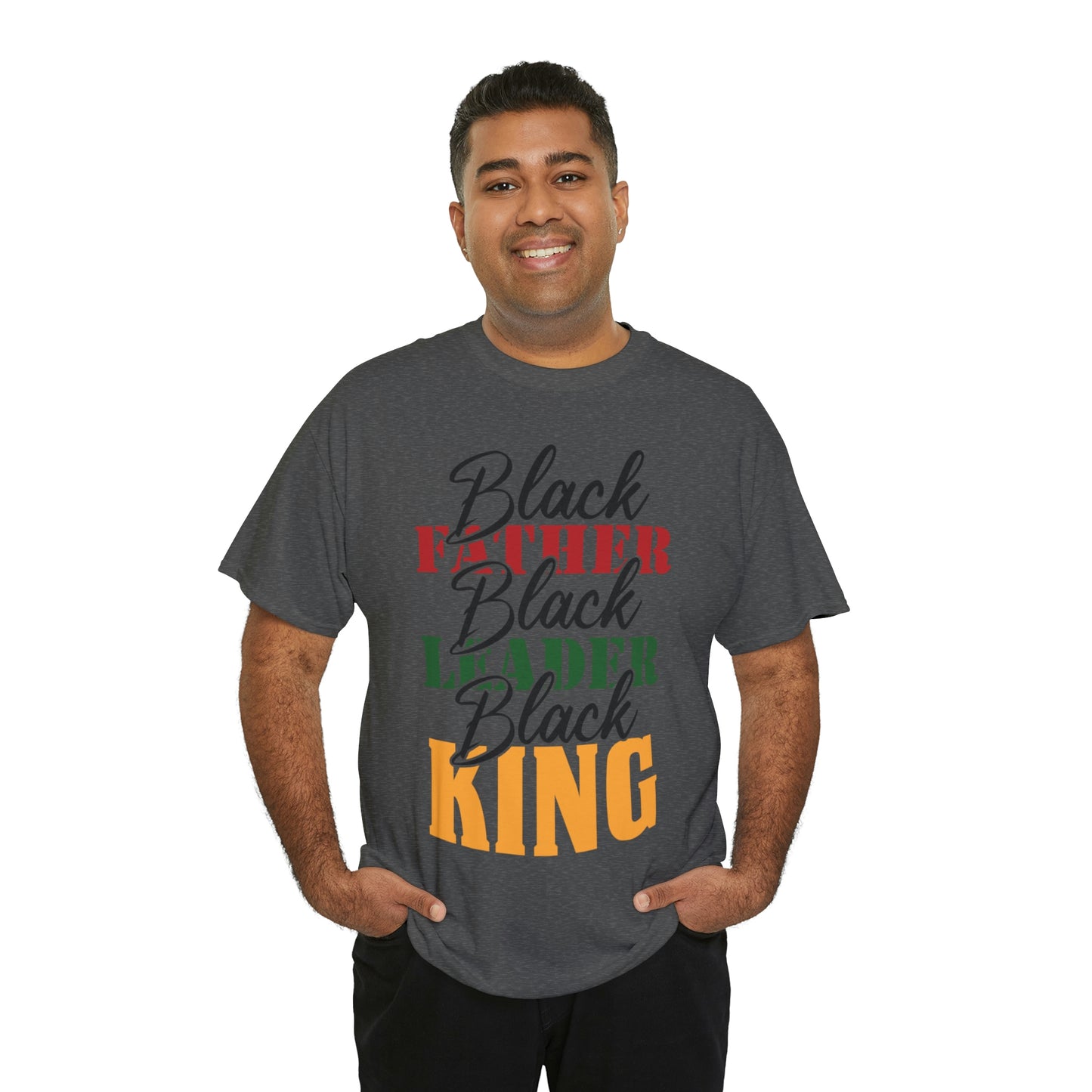 Black Father Script Unisex Heavy Cotton Tee