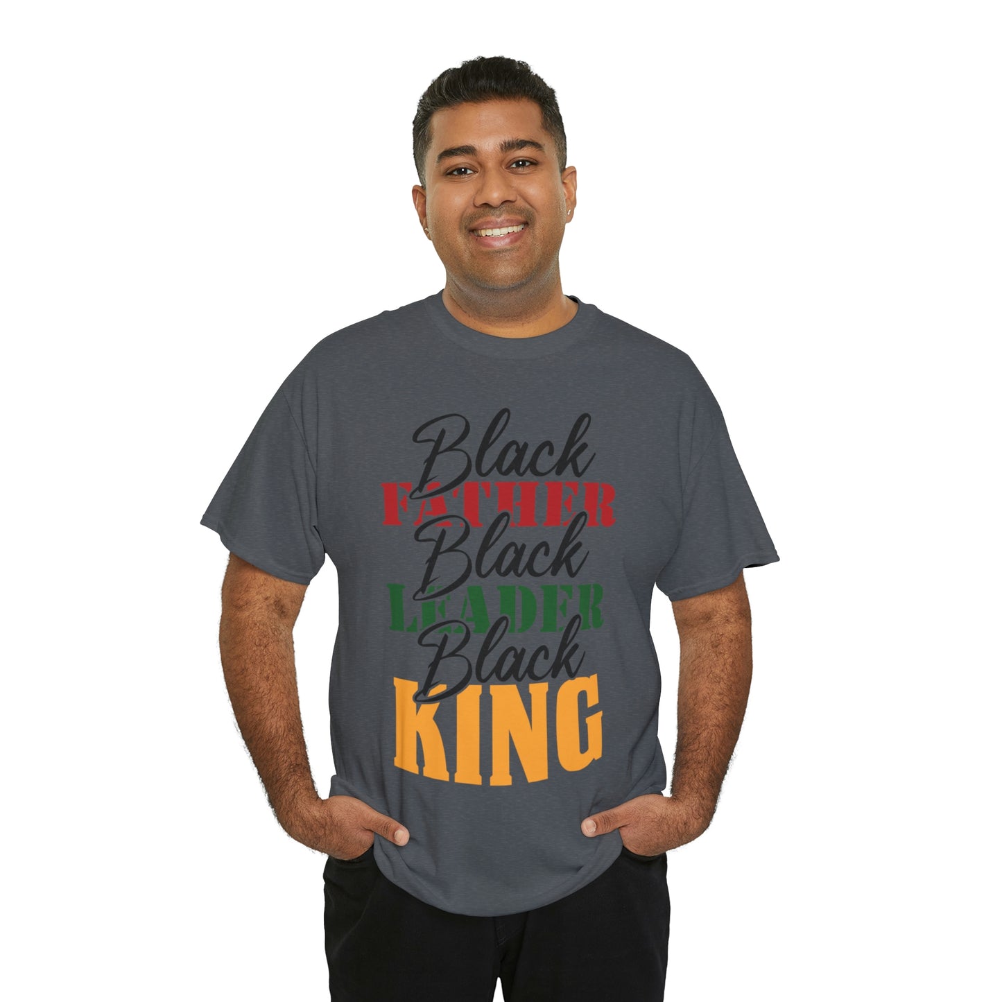 Black Father Script Unisex Heavy Cotton Tee