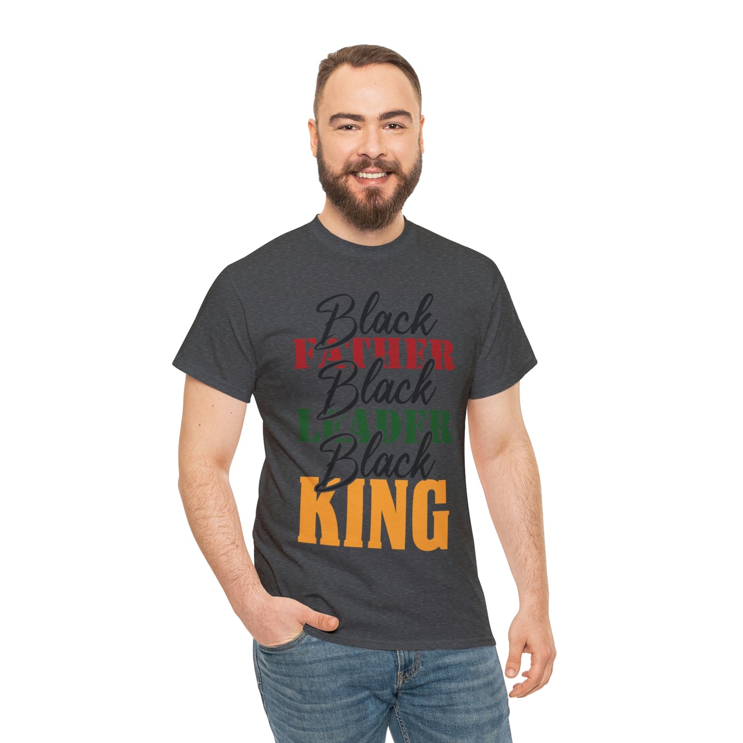 Black Father Script Unisex Heavy Cotton Tee