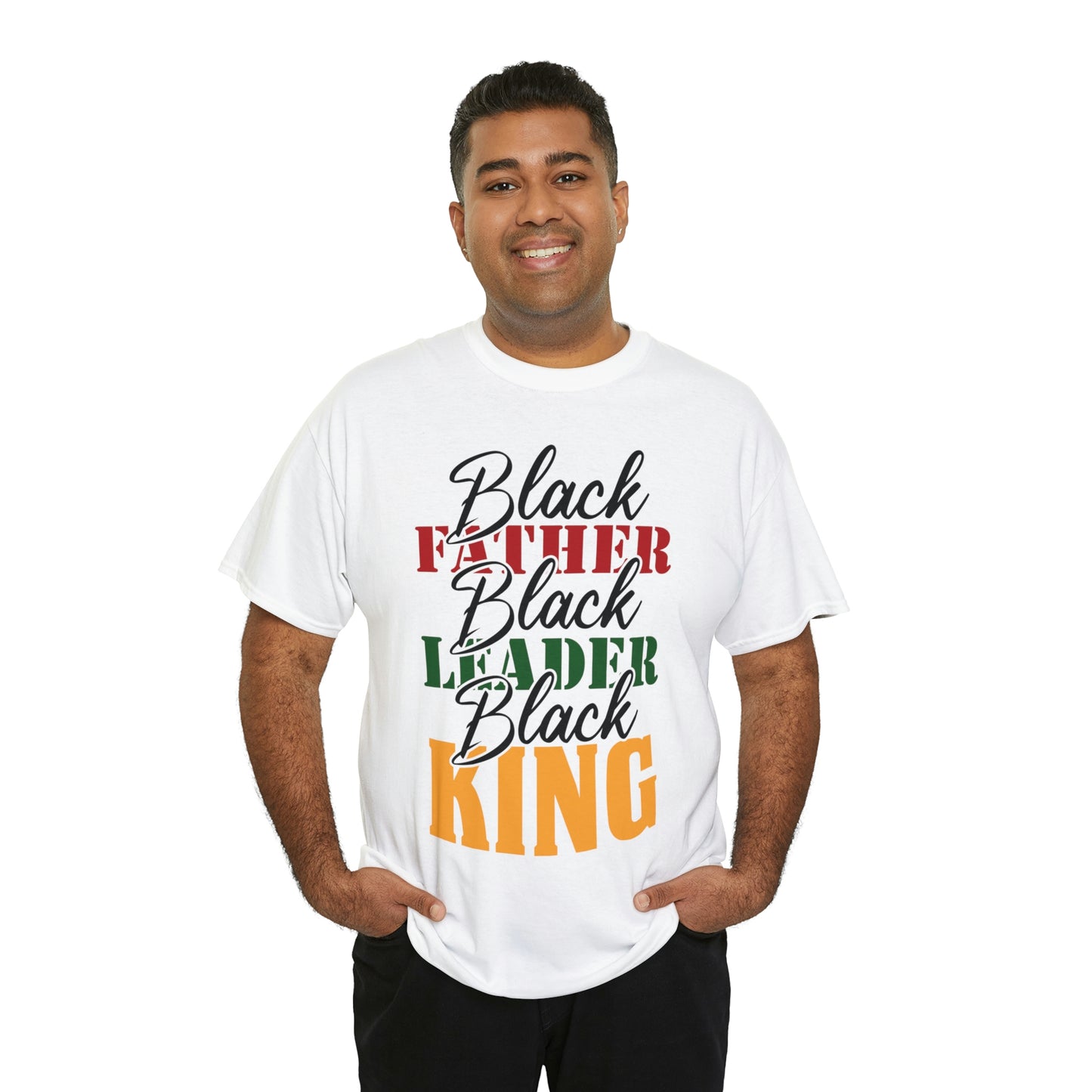Black Father Script Unisex Heavy Cotton Tee