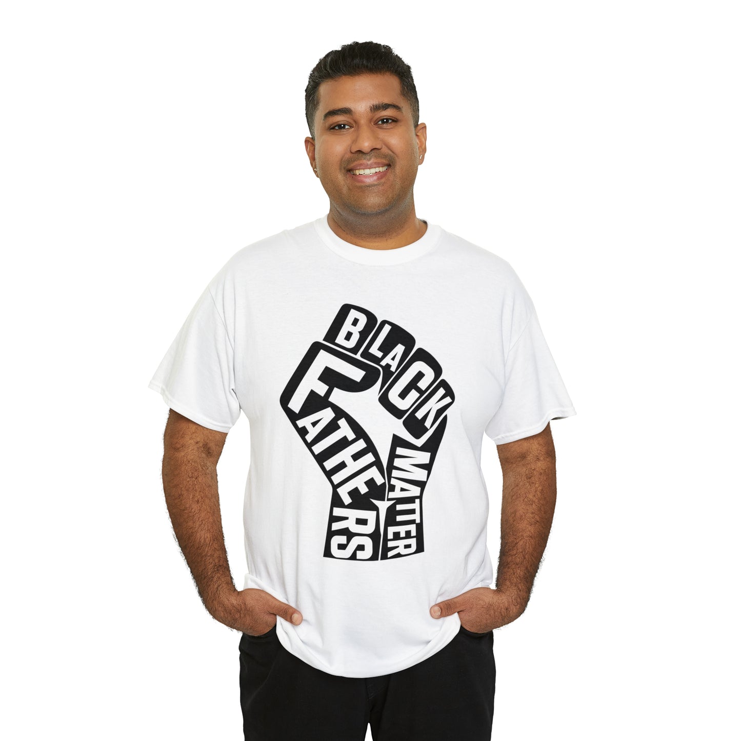 Black Fathers (Vinyl Cut-1 Color)Unisex Heavy Cotton Tee