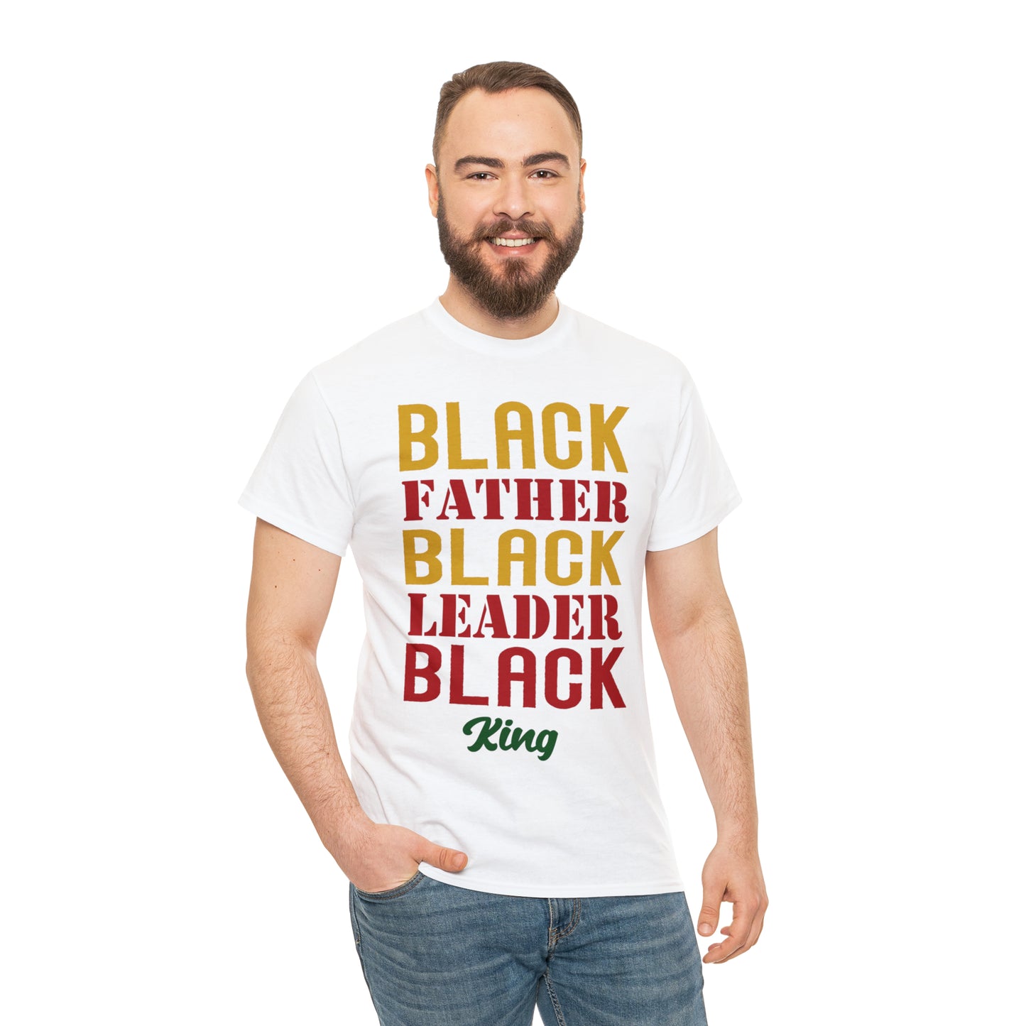 Black King DTF Print Unisex Heavy Cotton Tee