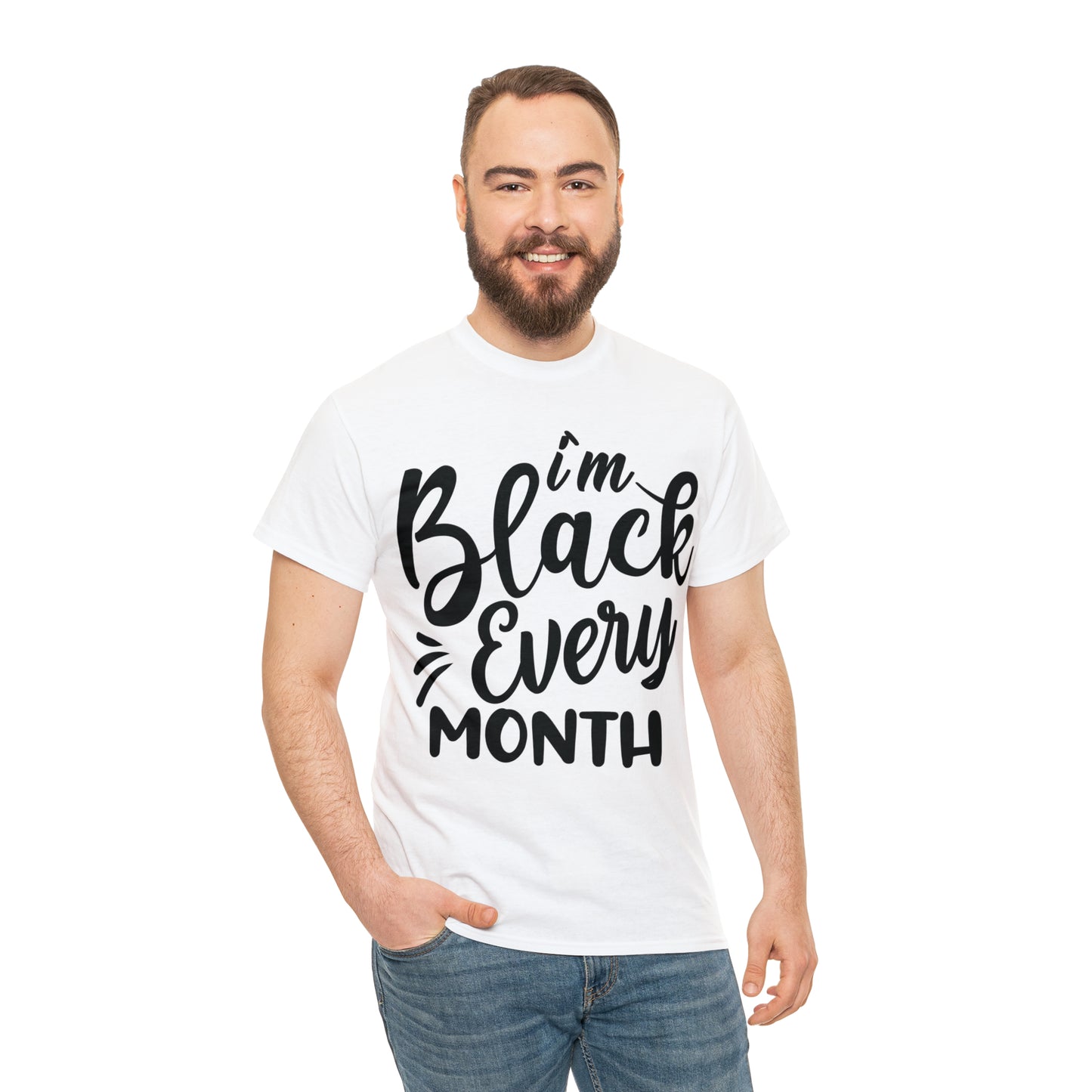 Black (Vinyl Cut-1 color) Unisex Heavy Cotton Tee