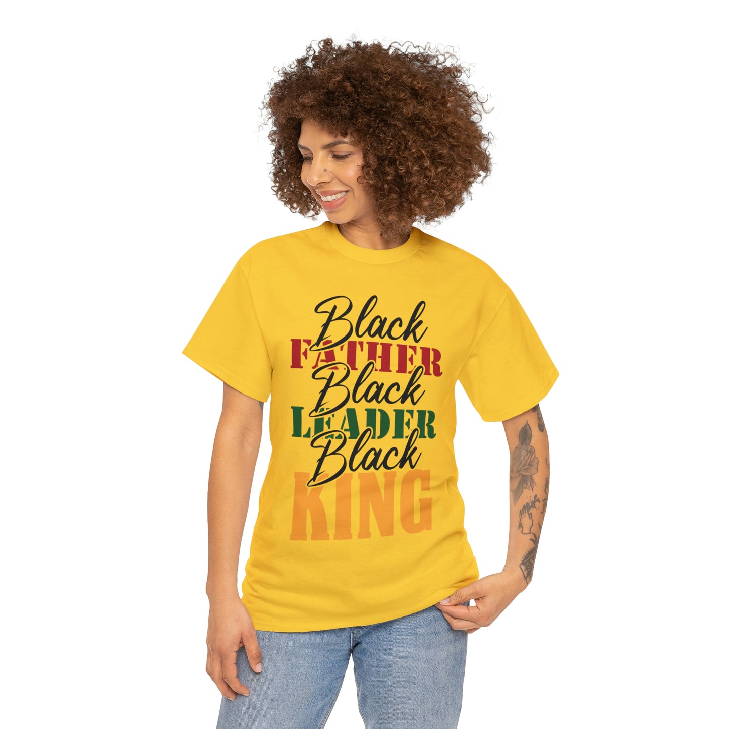 Black Father Script Unisex Heavy Cotton Tee