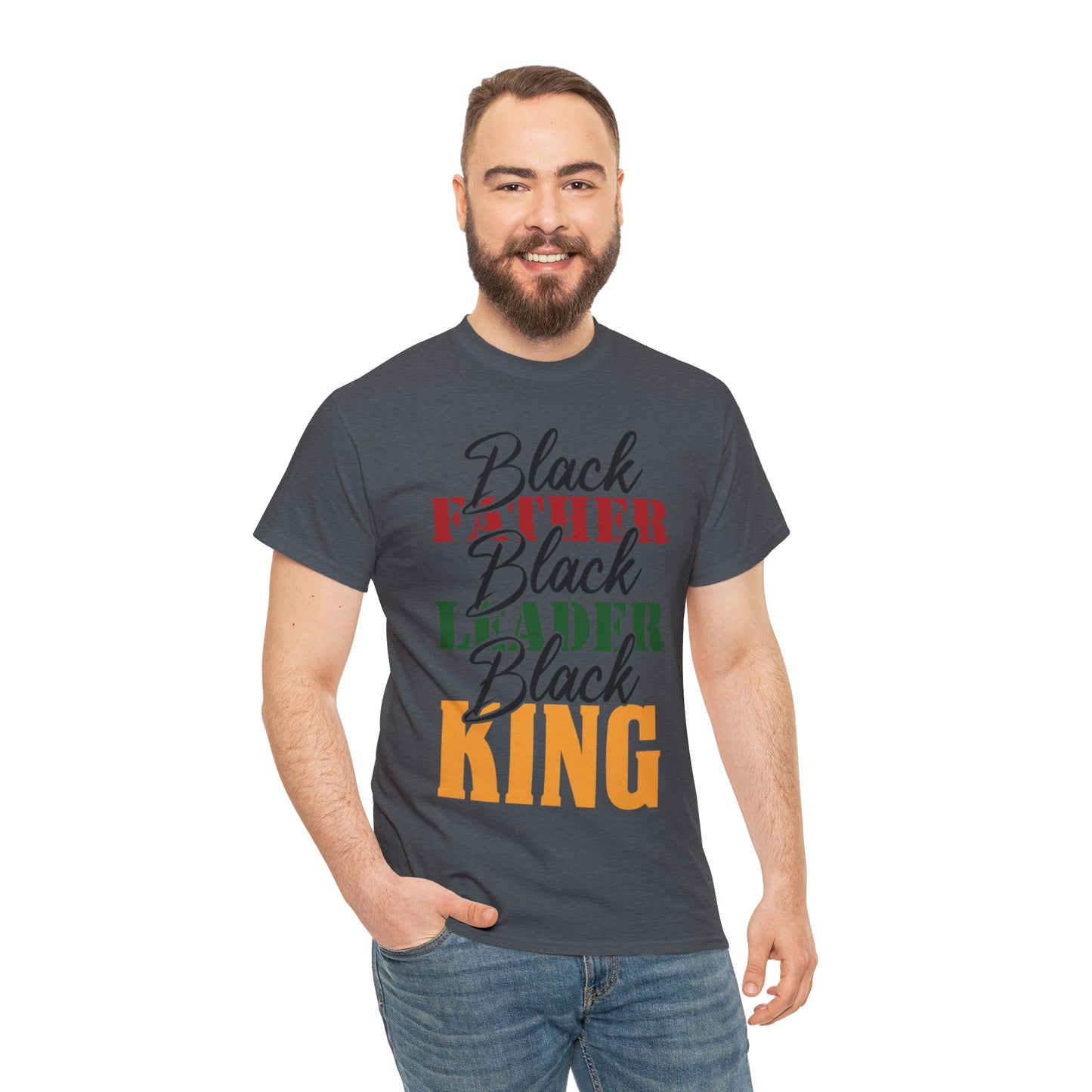 Black Father Script Unisex Heavy Cotton Tee