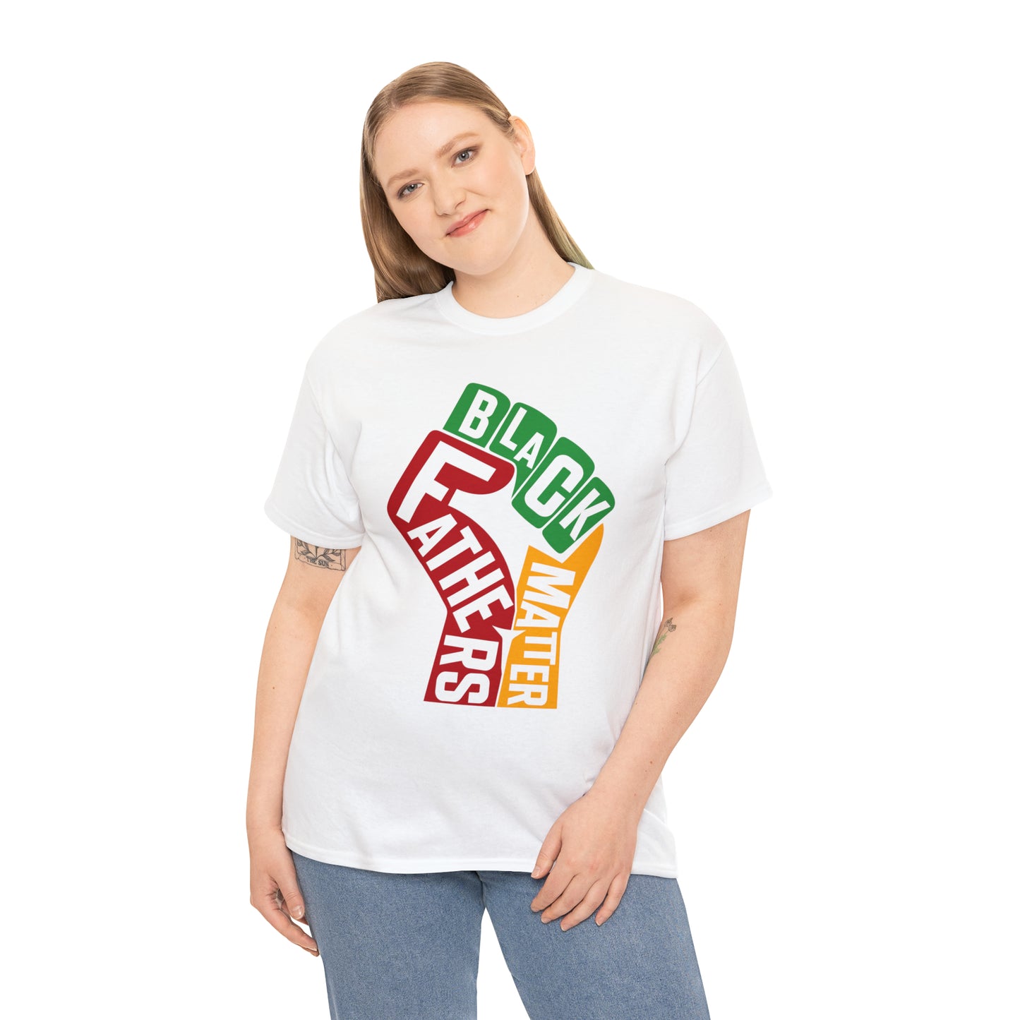Black Fathers DTF Print Unisex Heavy Cotton Tee