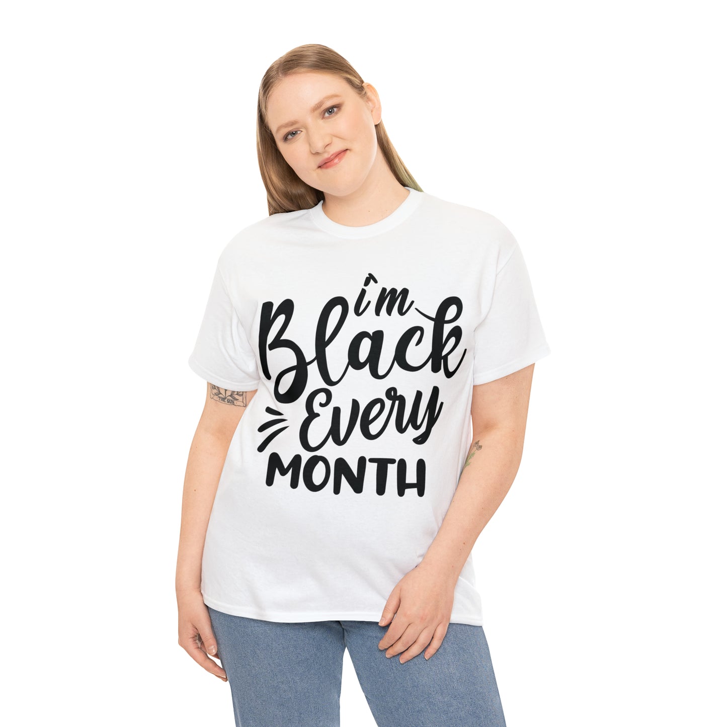 Black (Vinyl Cut-1 color) Unisex Heavy Cotton Tee