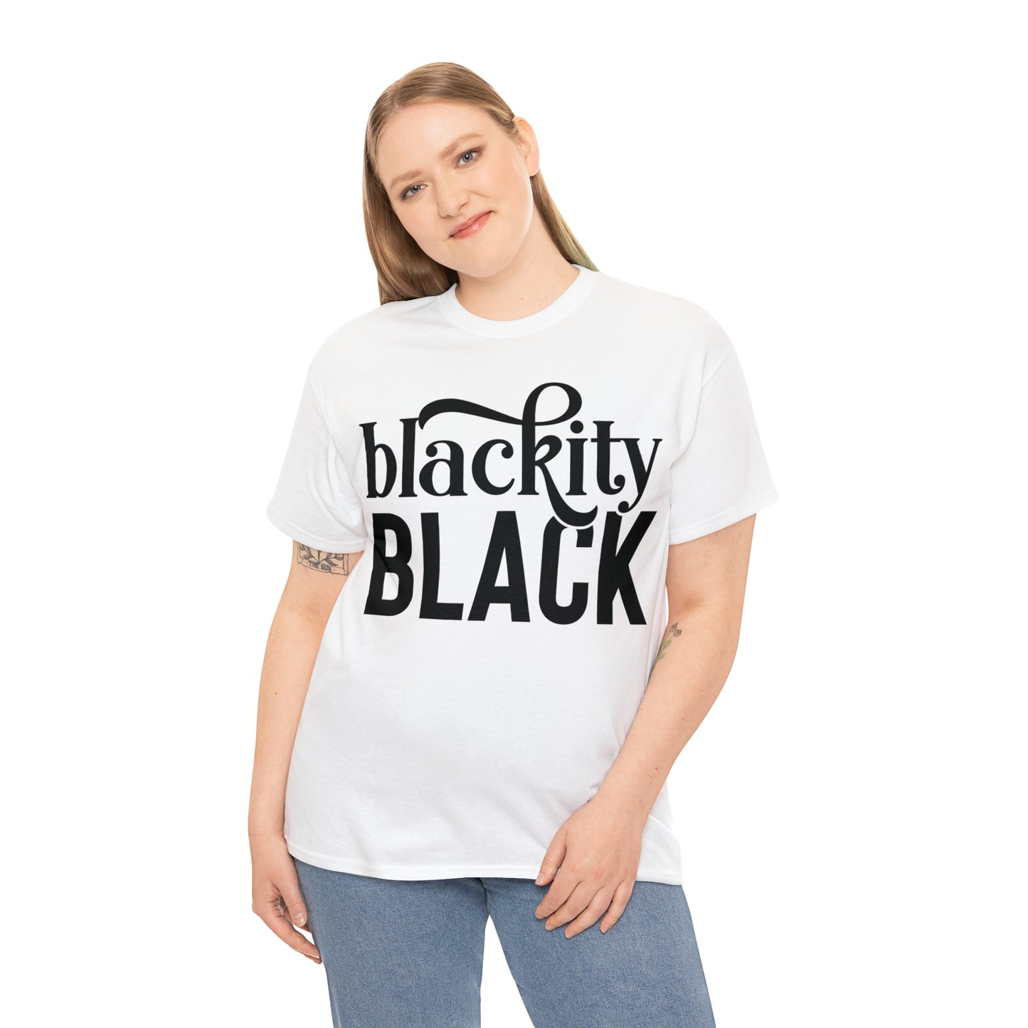 Blackity (Vinyl Cut-1 Color) Unisex Heavy Cotton Tee