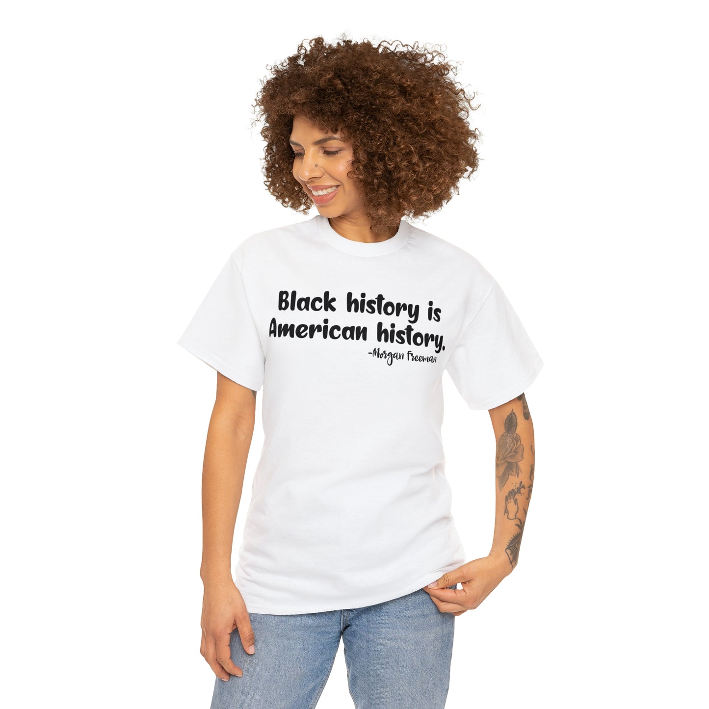 Amer Hist (Vinyl Cut-1 Color) Unisex Heavy Cotton Tee