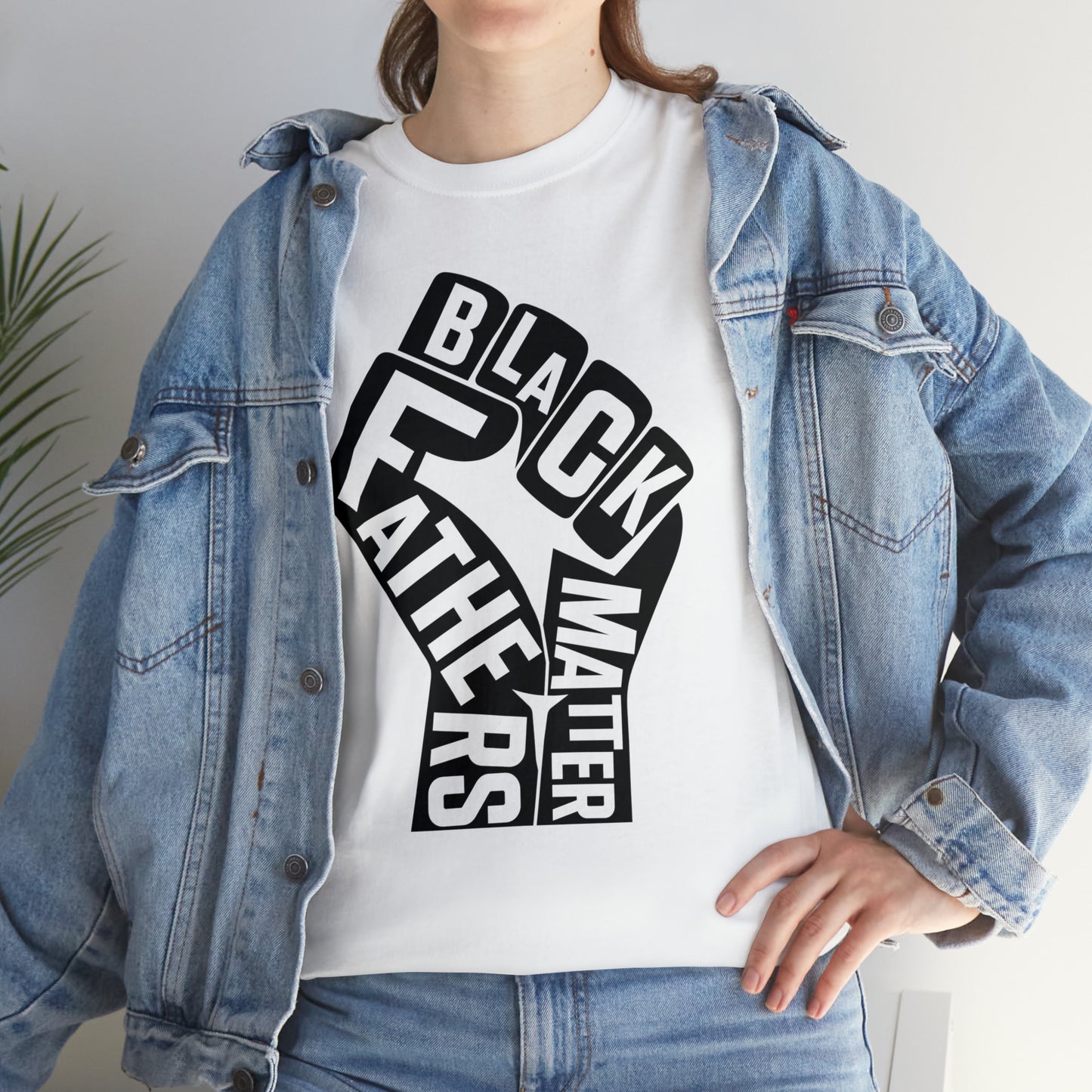Black Fathers (Vinyl Cut-1 Color)Unisex Heavy Cotton Tee