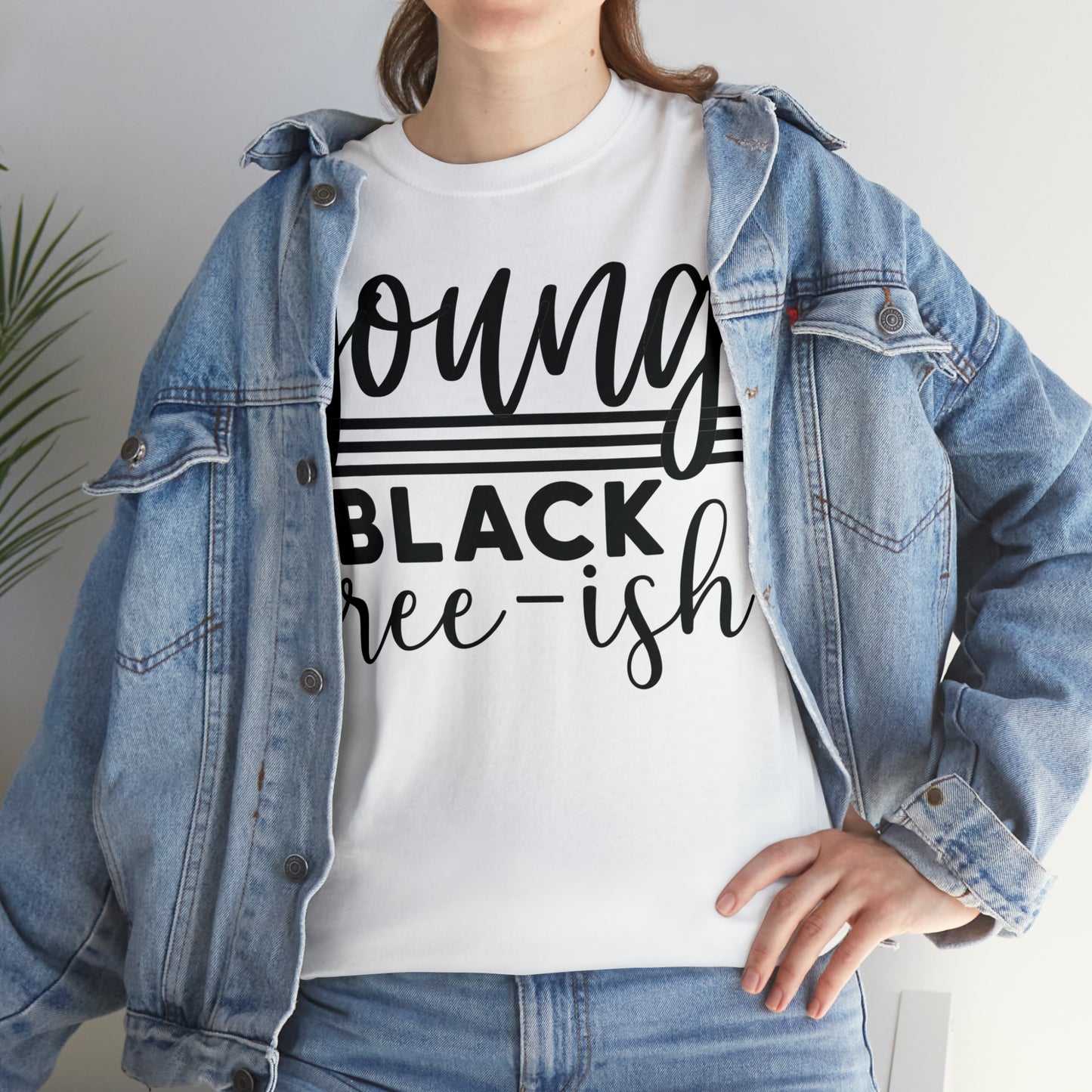 Young (Vinyl Cut-1 color) Unisex Heavy Cotton Tee