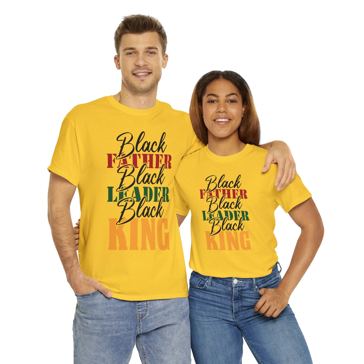 Black Father Script Unisex Heavy Cotton Tee