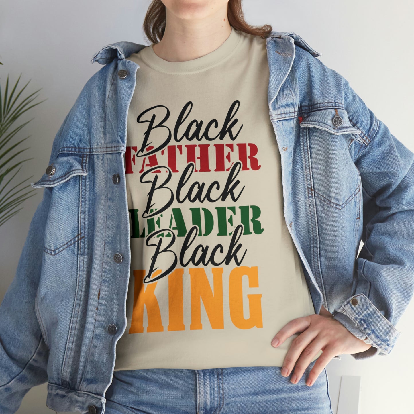 Black Father Script Unisex Heavy Cotton Tee