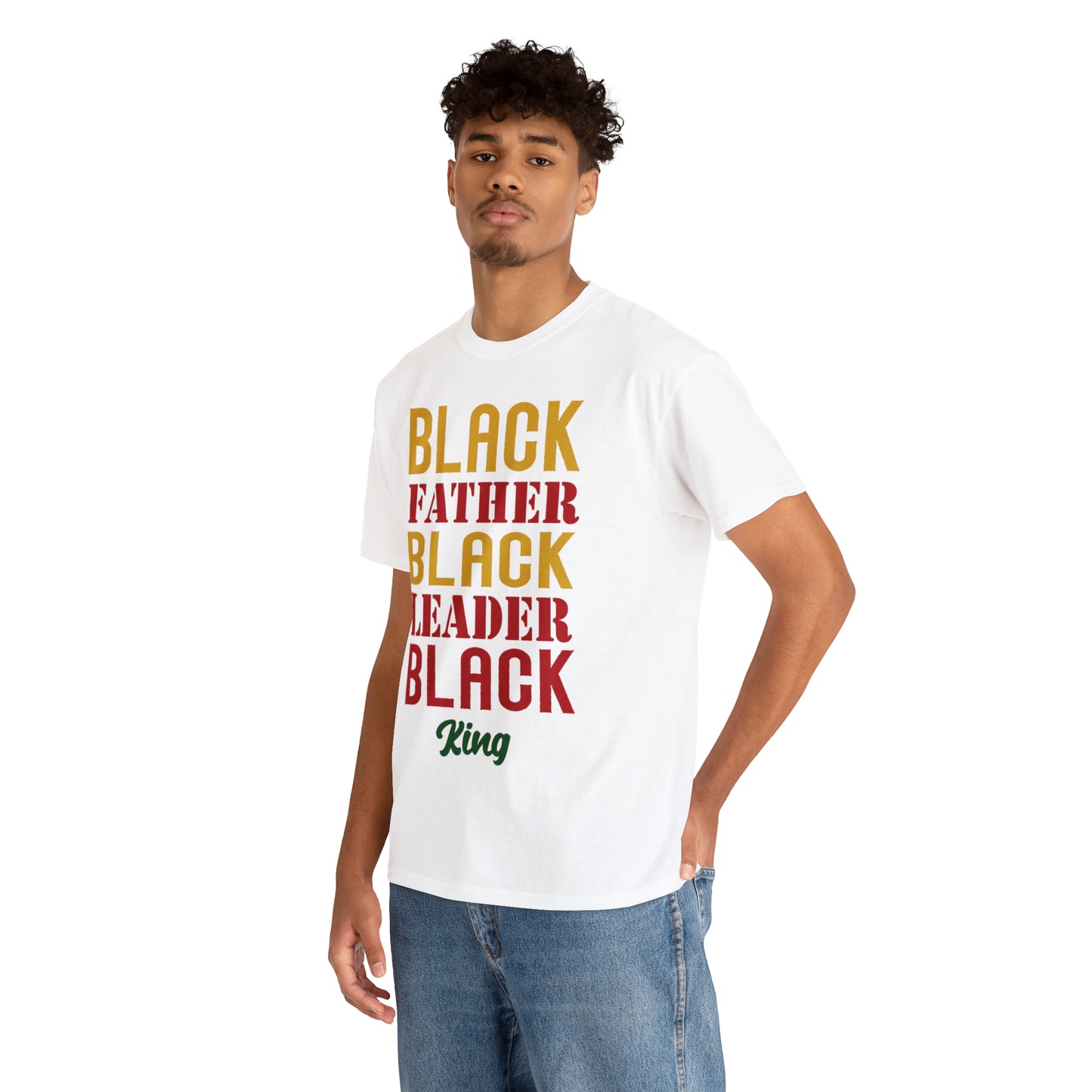Black King DTF Print Unisex Heavy Cotton Tee