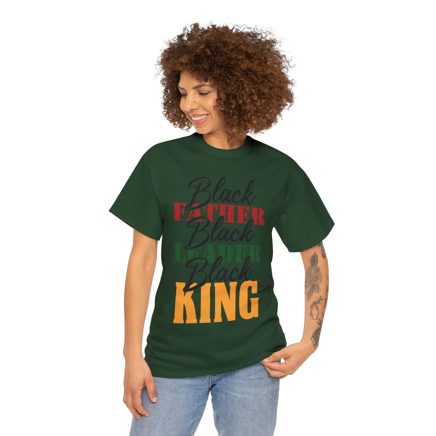 Black Father Script Unisex Heavy Cotton Tee