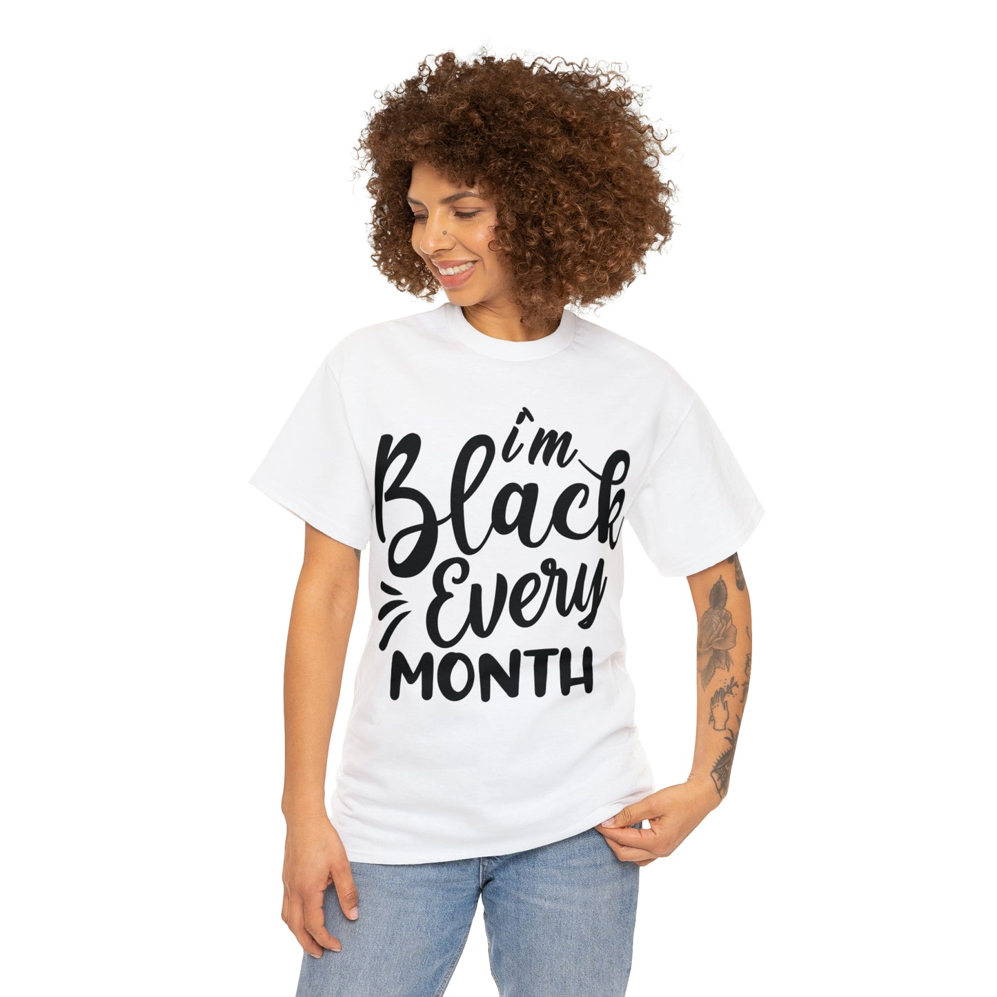 Black (Vinyl Cut-1 color) Unisex Heavy Cotton Tee