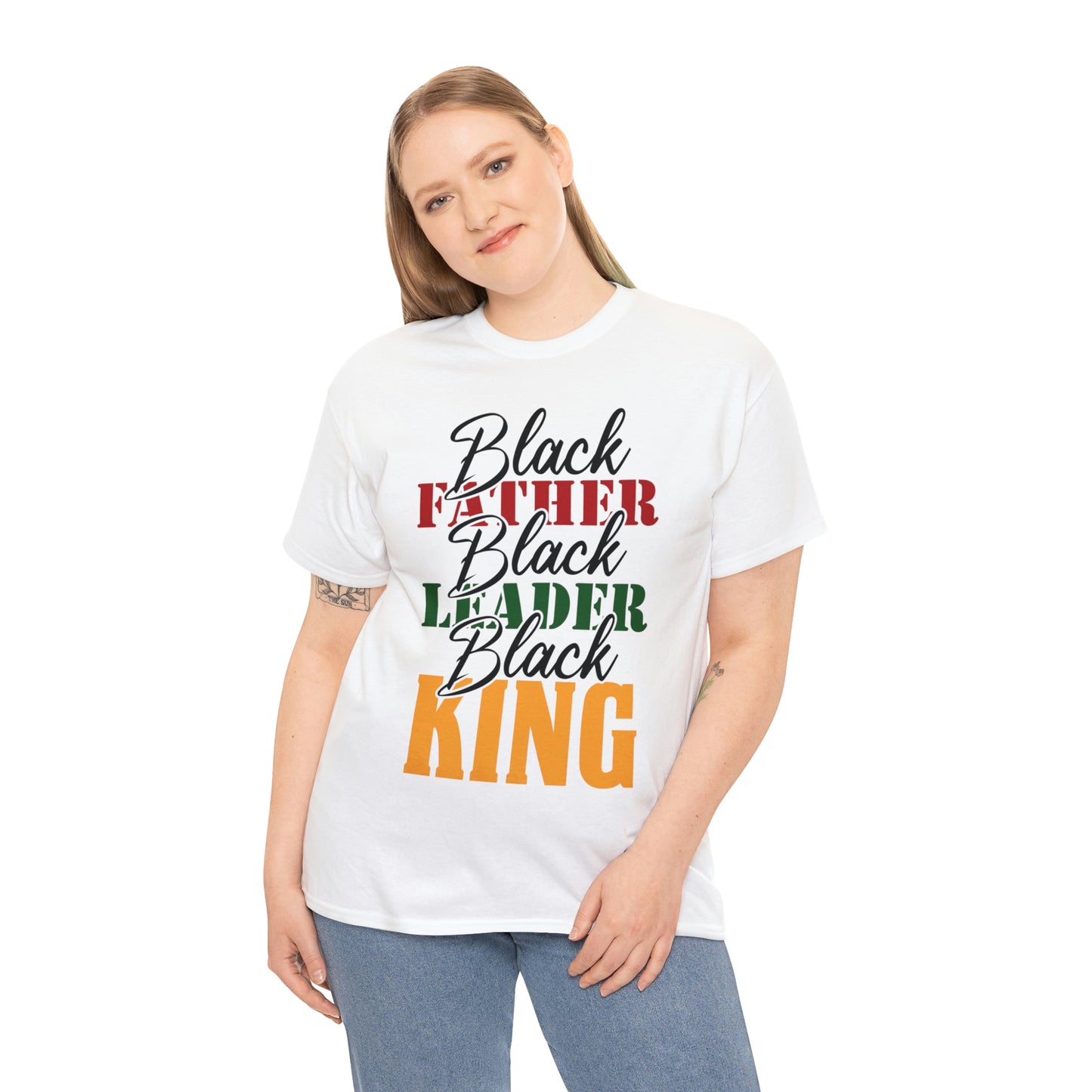 Black Father Script Unisex Heavy Cotton Tee