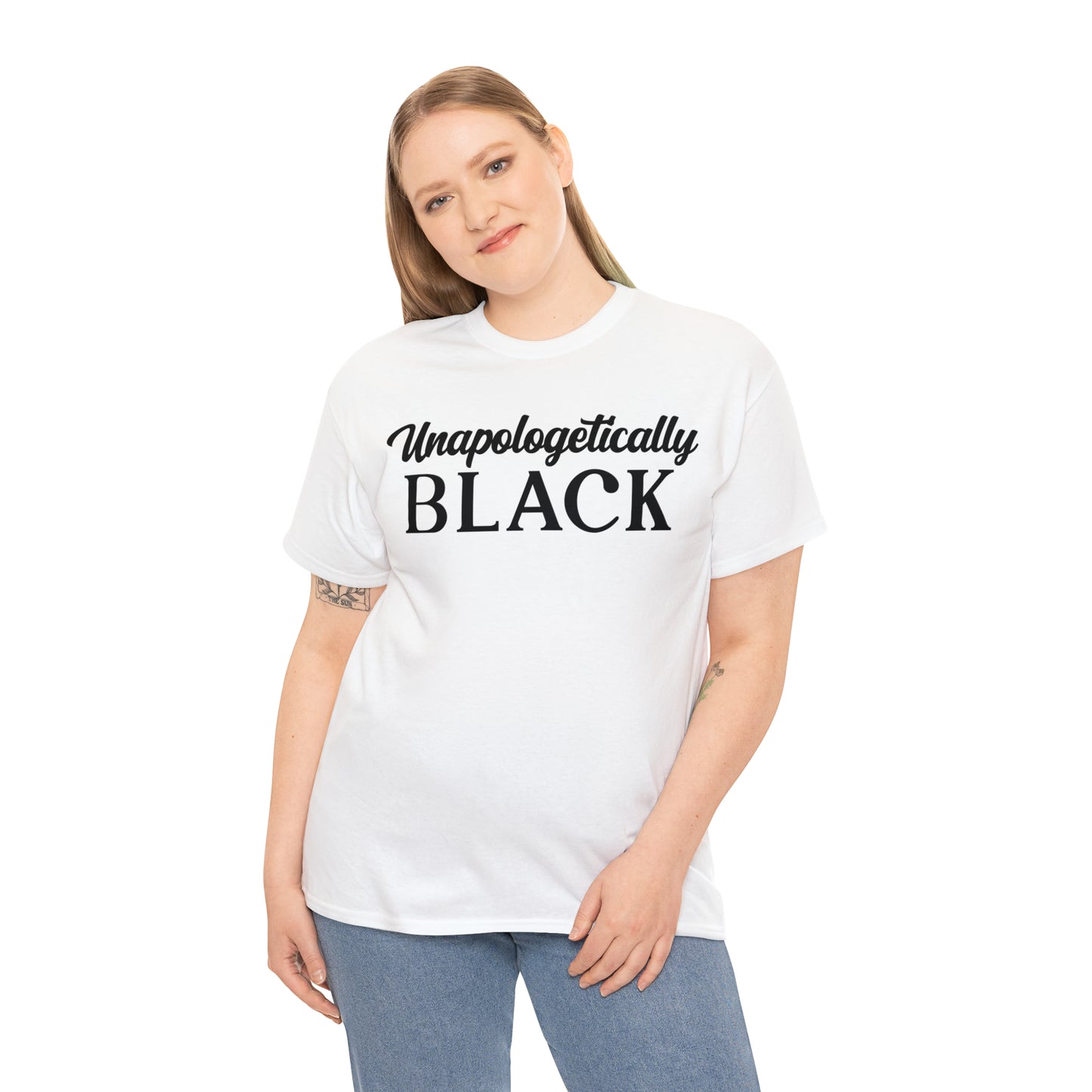 Black (Vinyl Cut-1 Color) Unisex Heavy Cotton Tee